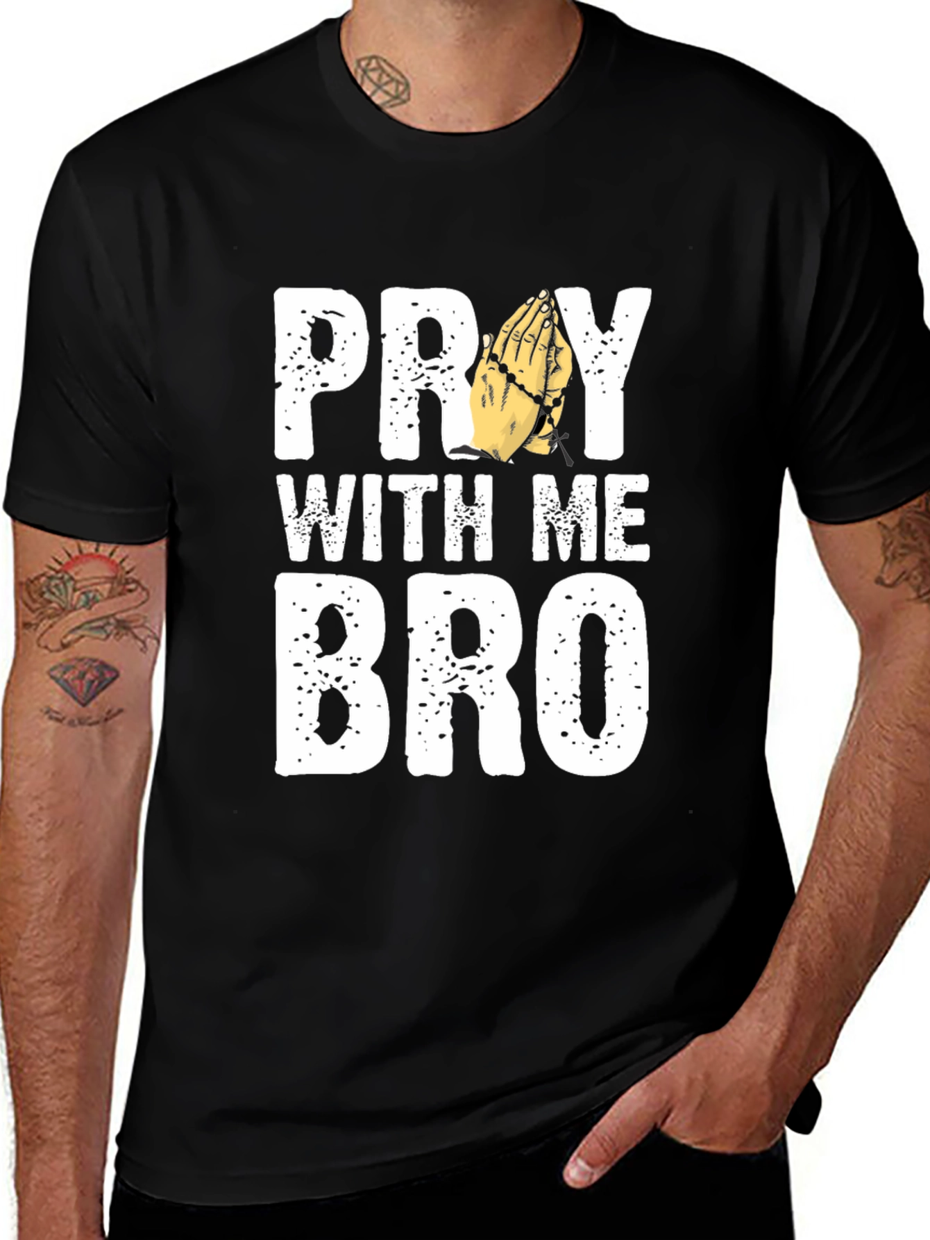 Variant 30 of Pray With Me Bro Graphic T-Shirt