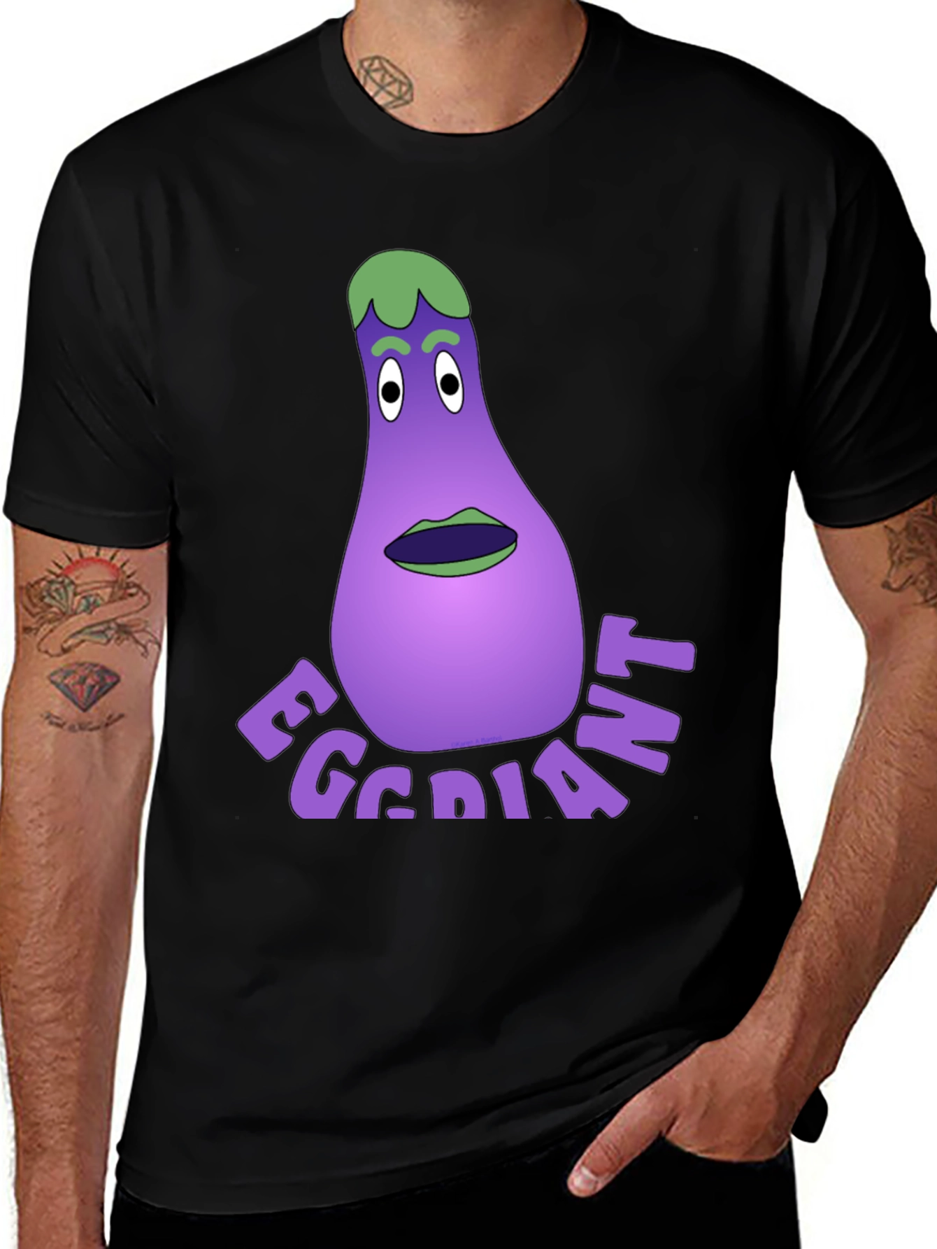Variant 10 of Eggdiant Funny Cartoon T-Shirt