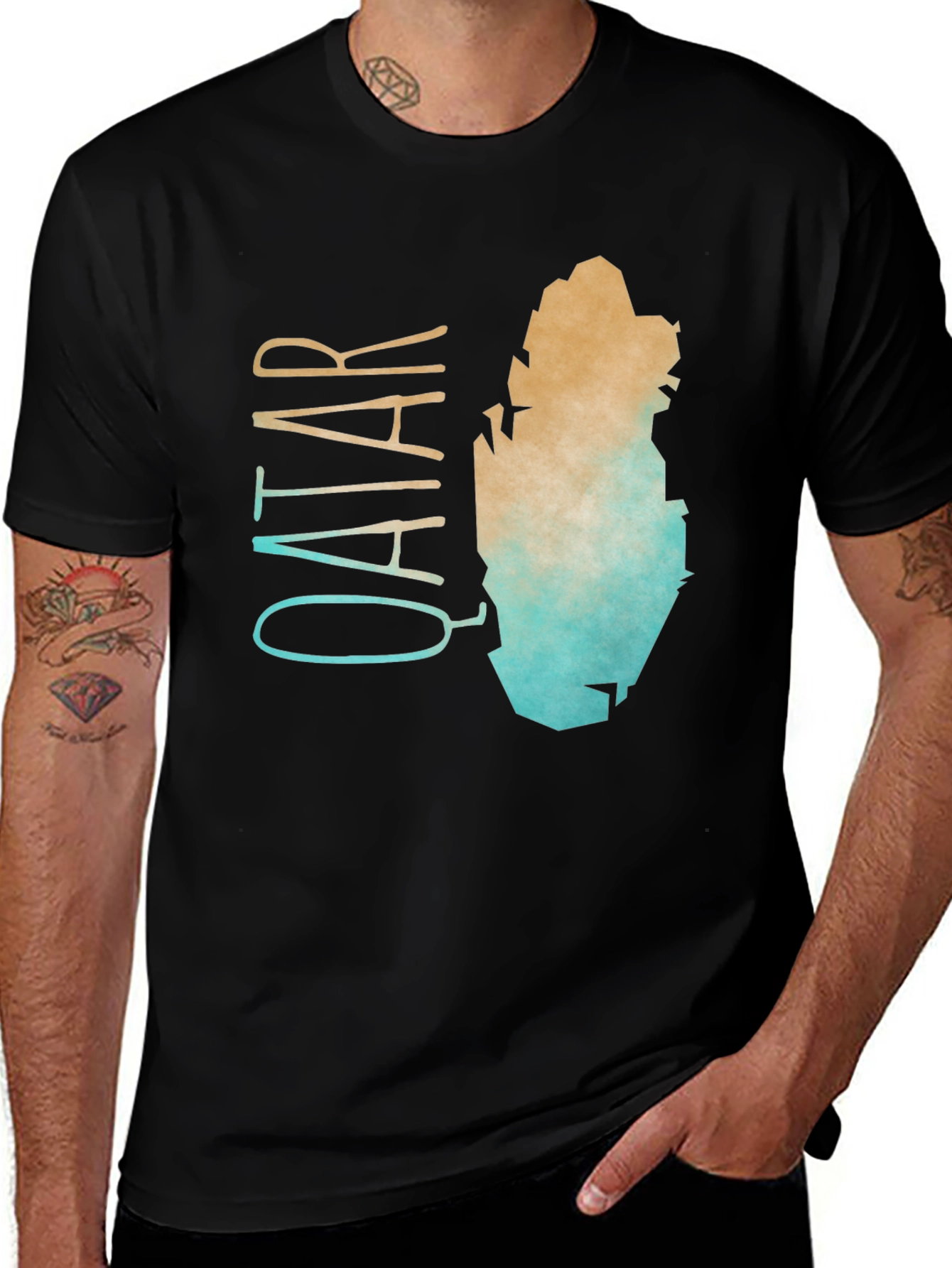 Qatar Map T-Shirt - Stylish Graphic Tee