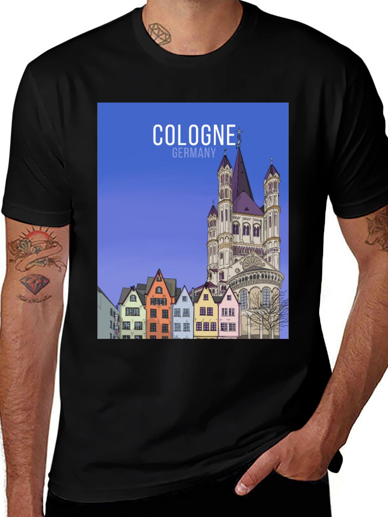 Cologne Germany Tee - Cityscape Graphic T-Shirt
