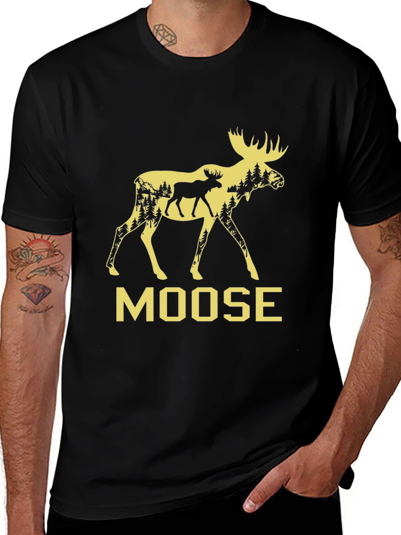 Variant 22 of Moose Graphic Tee - Nature Inspired Men's T-Shirt