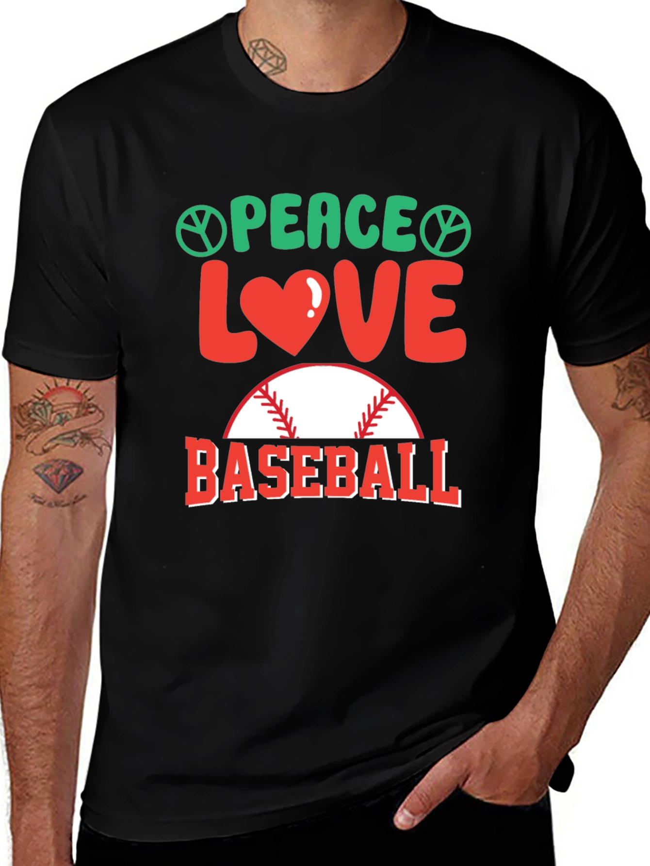 Peace Love Baseball T-Shirt