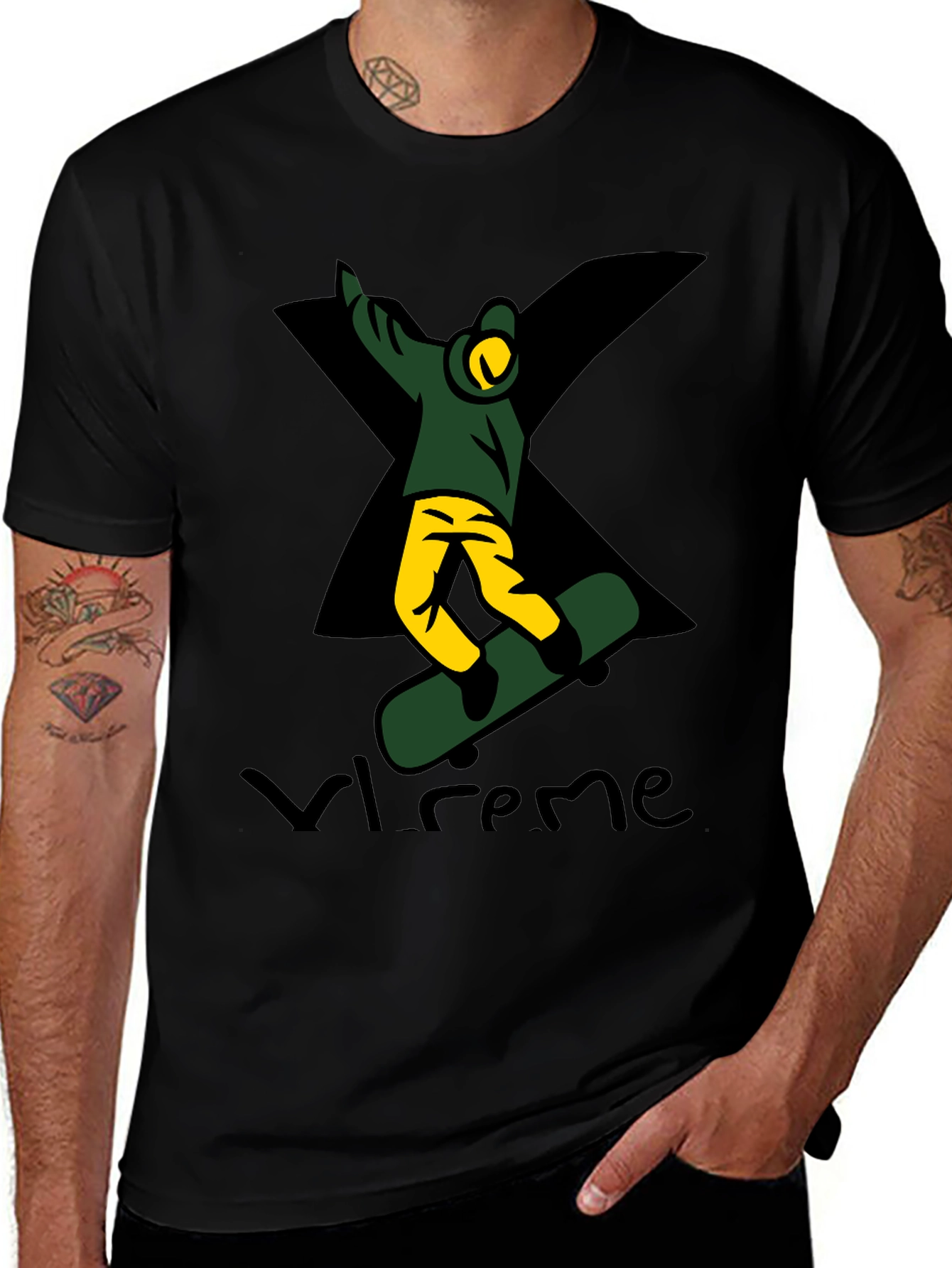 Black Xtreme Skateboarder Graphic Tee - Black main image