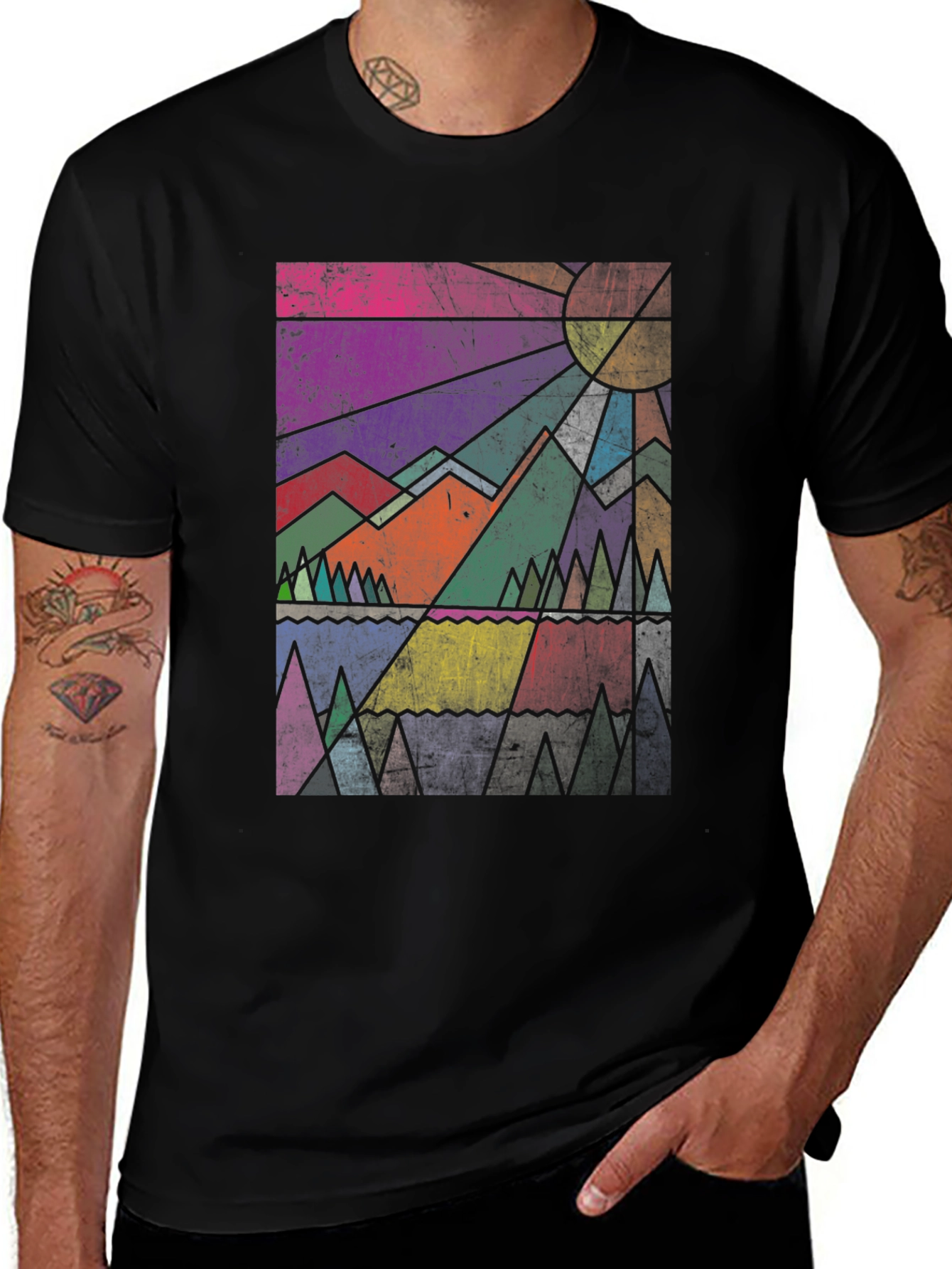 Variant 12 of Geometric Mountain Graphic Tee