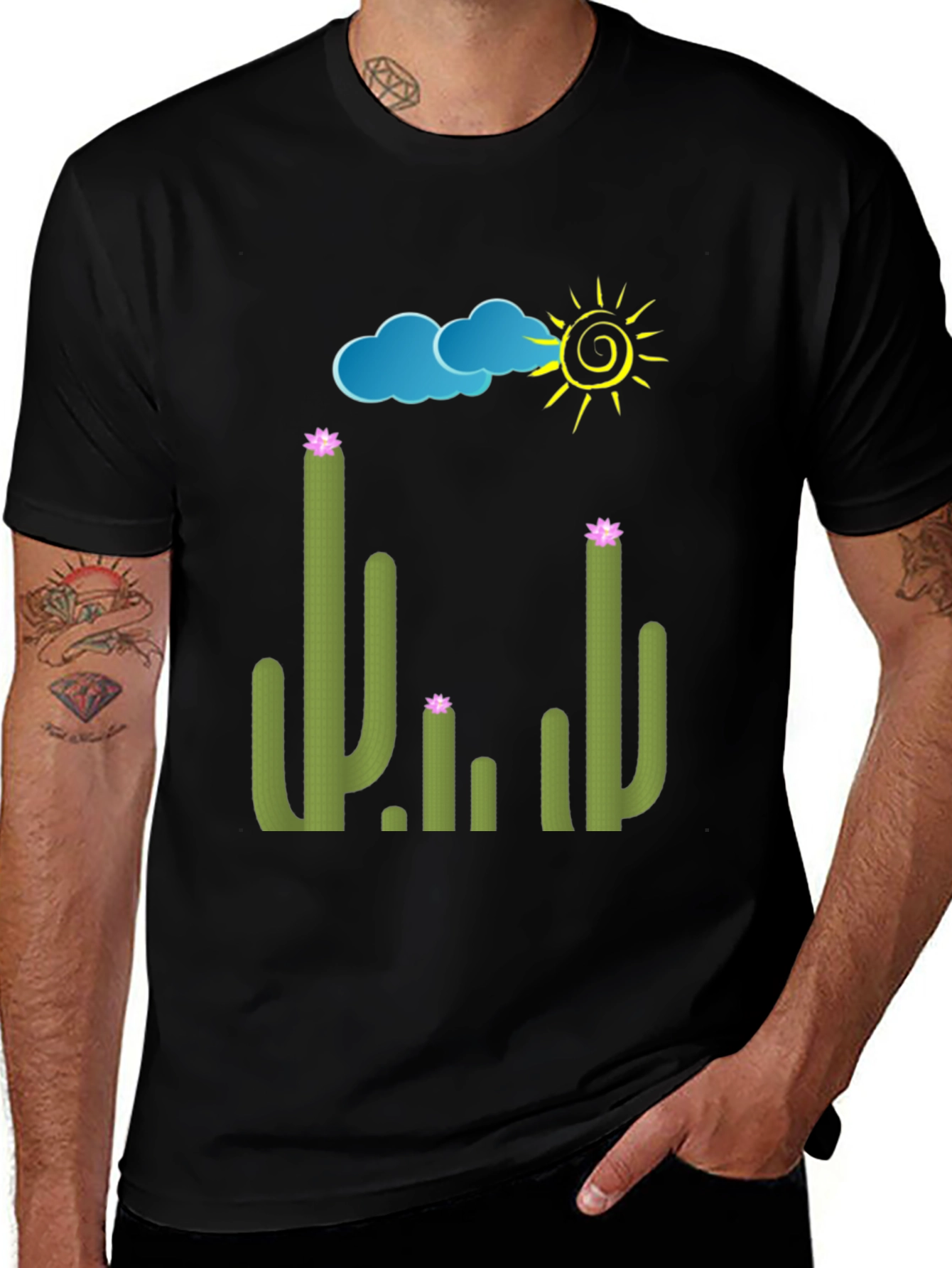 Variant 23 of Cactus Graphic Tee - Sunny Desert T-Shirt