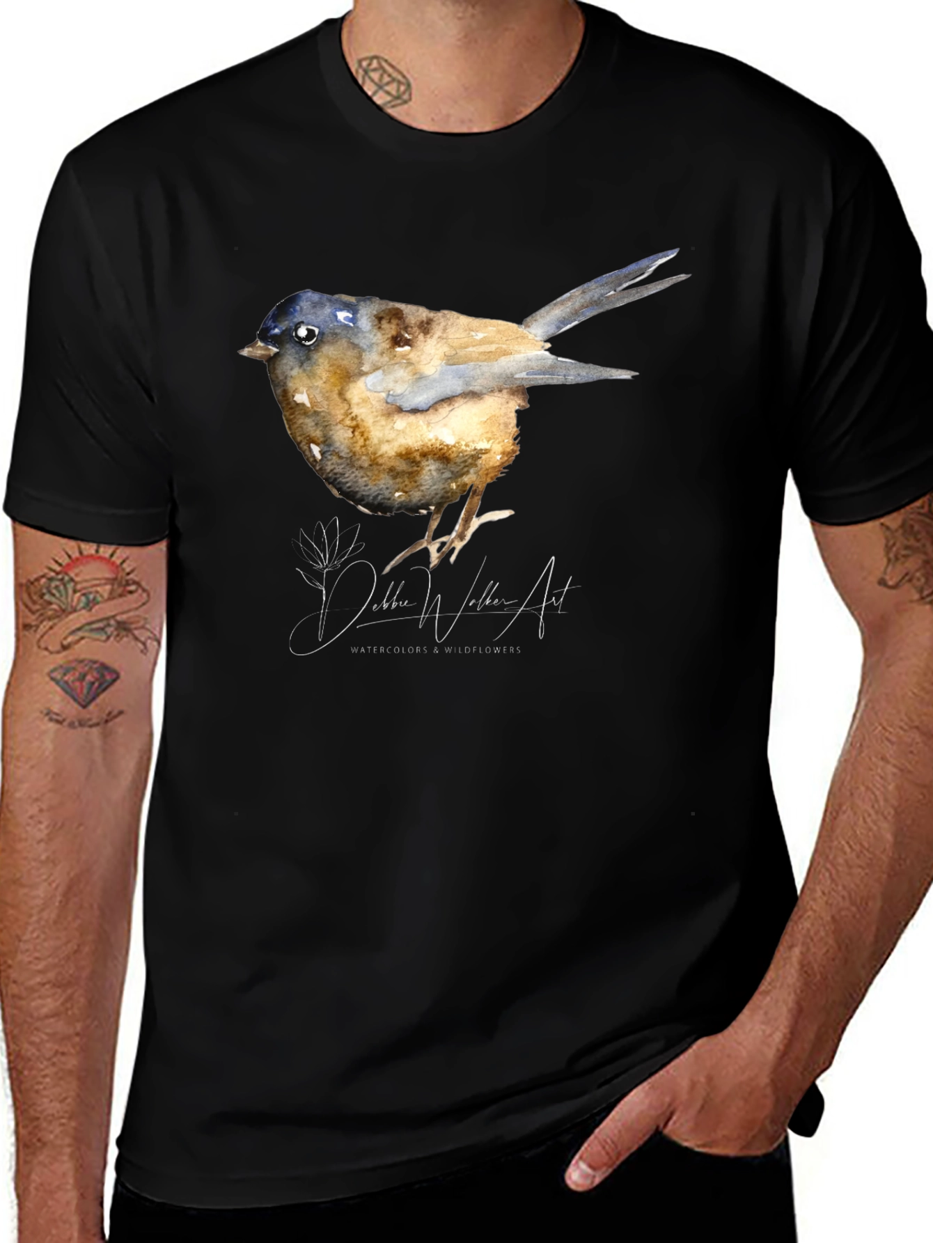Variant 16 of Watercolor Bird Graphic T-Shirt - Nature Lover's Tee