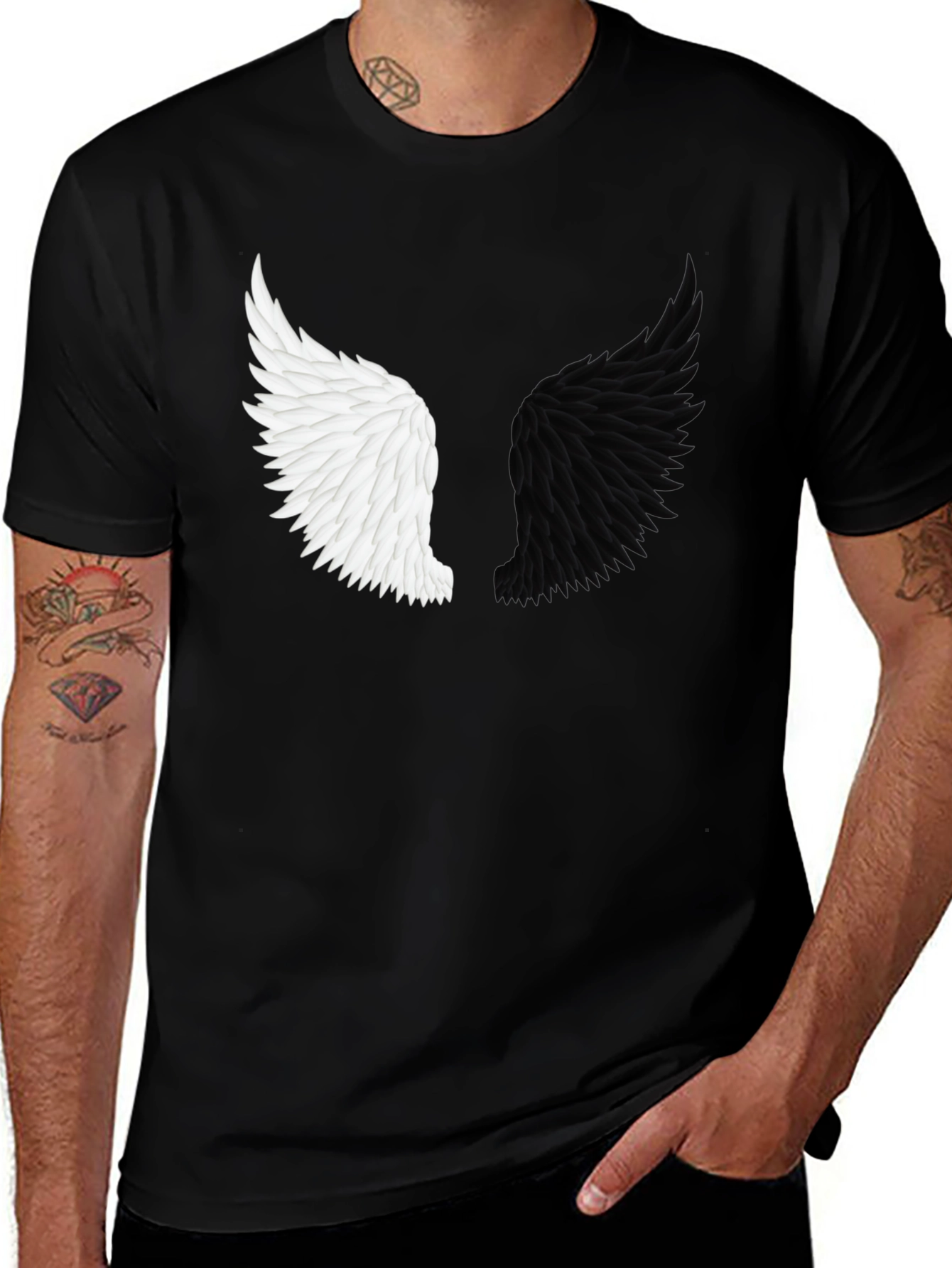 Variant 2 of Angel & Demon Wings Graphic T-Shirt