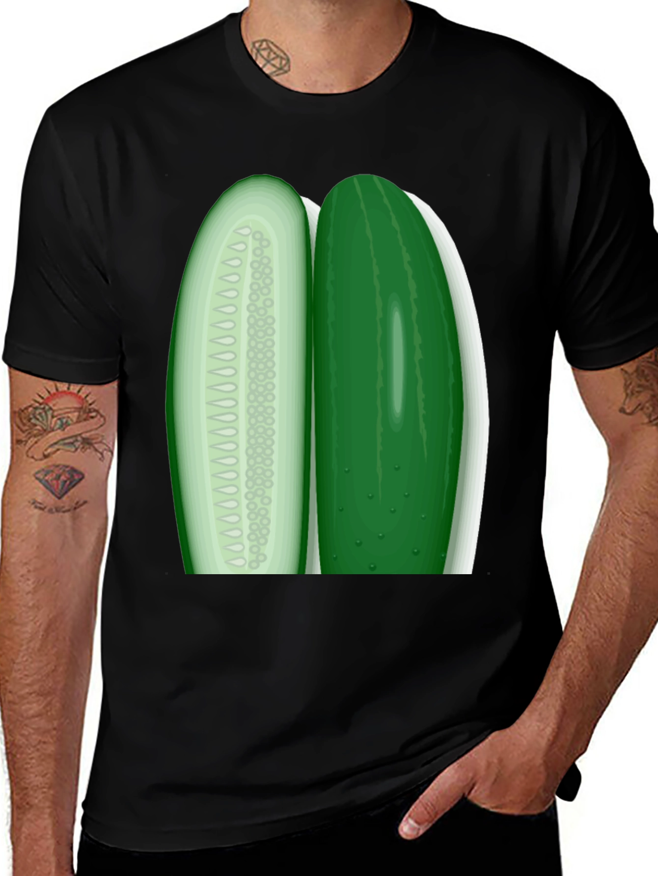 Variant 10 of Cucumber Slice Graphic Tee - Fresh & Funny!