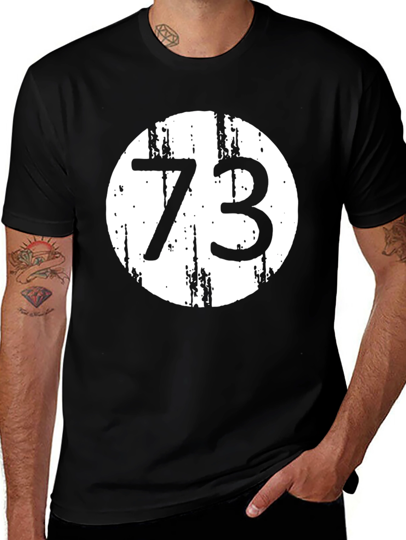 Retro 73 Graphic Tee - Unisex Black Cotton Shirt