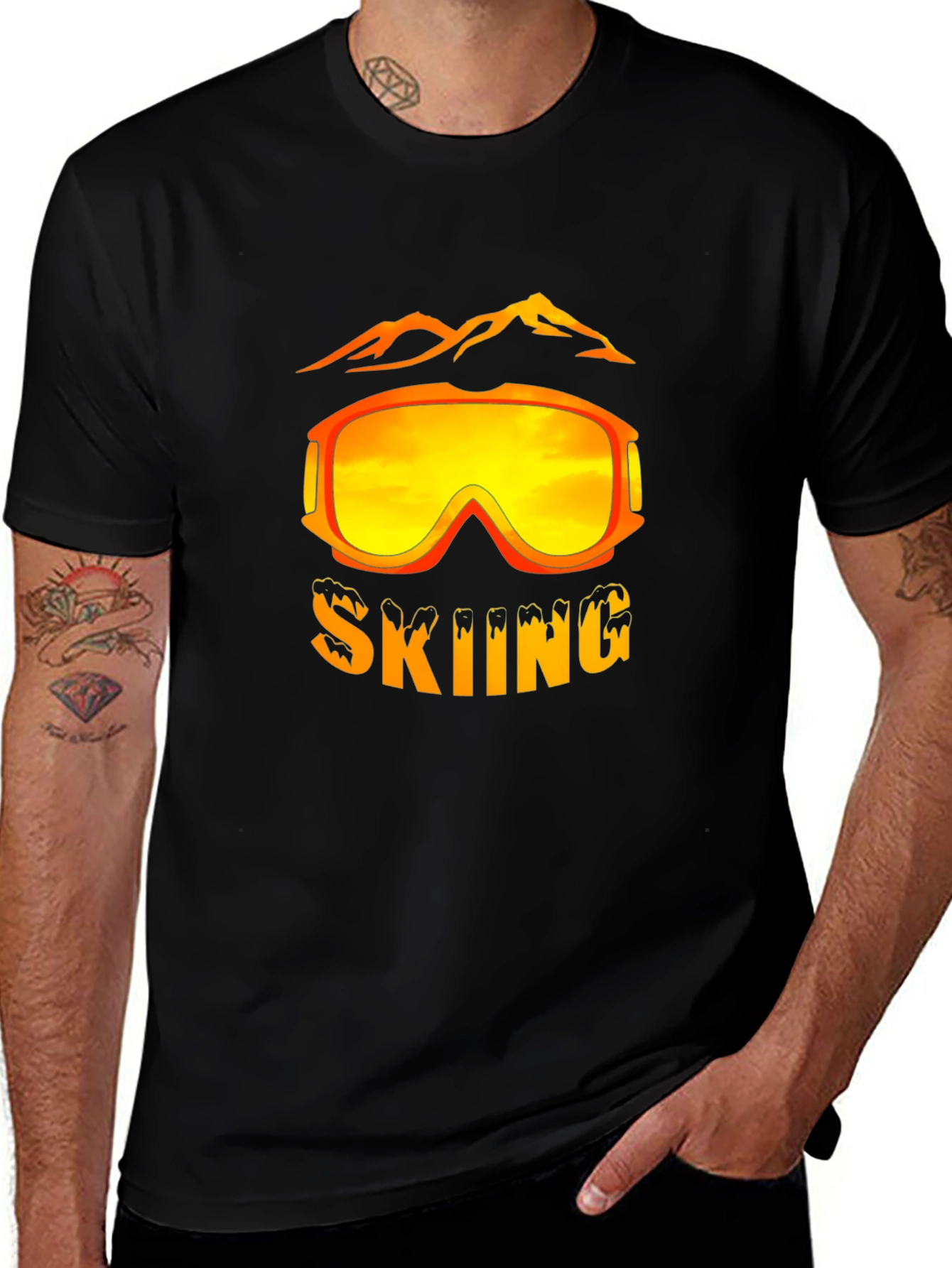Variant 21 of Skiing Graphic Tee - Mountain Adventure T-Shirt