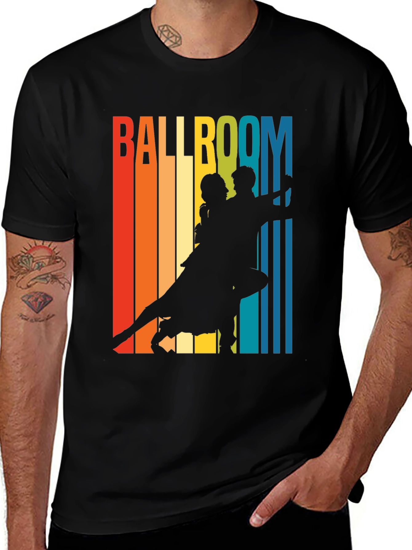 Black Retro Ballroom Dance T-Shirt main image
