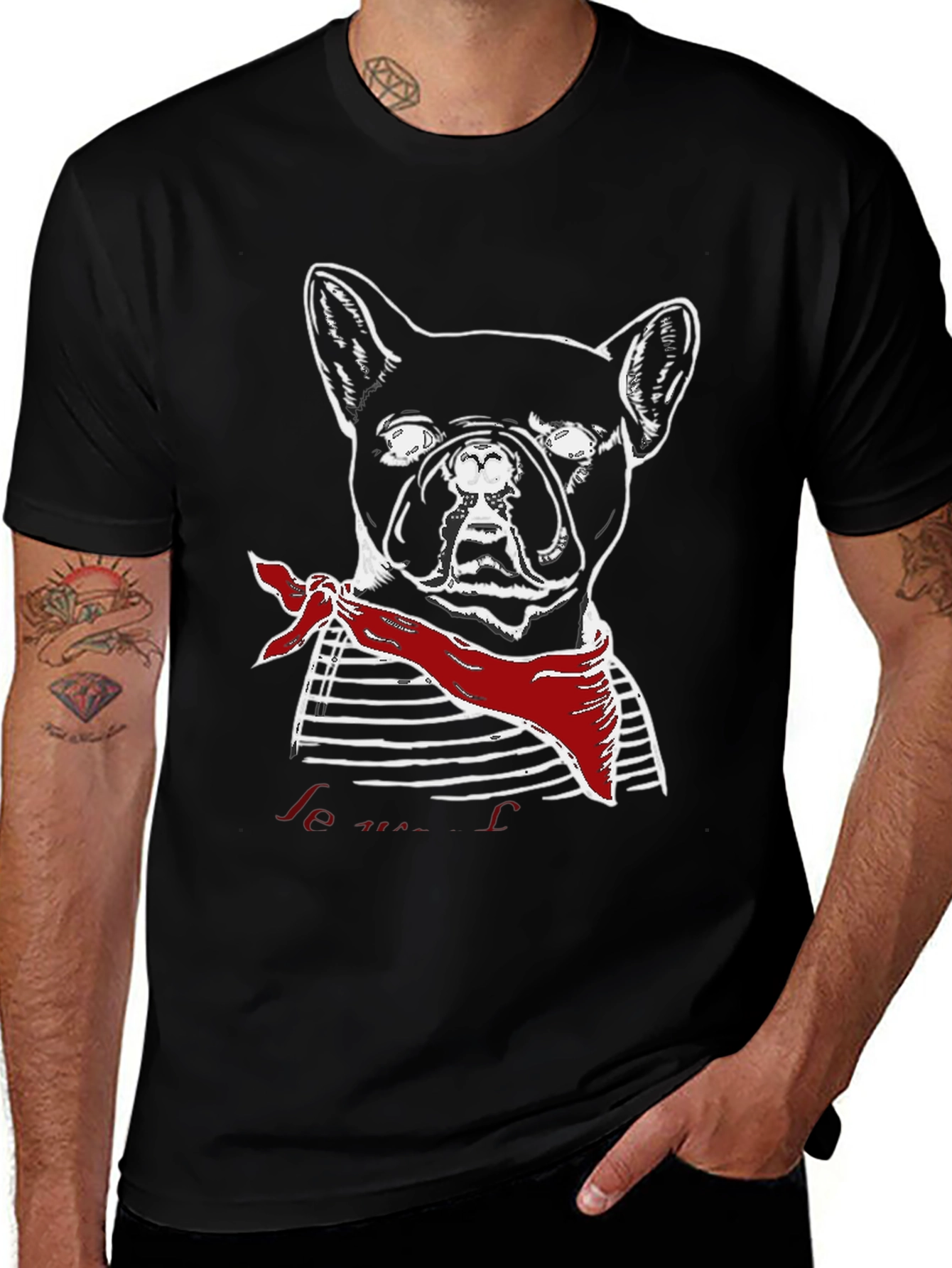 French Bulldog Graphic Tee - Men's Black T-Shirt