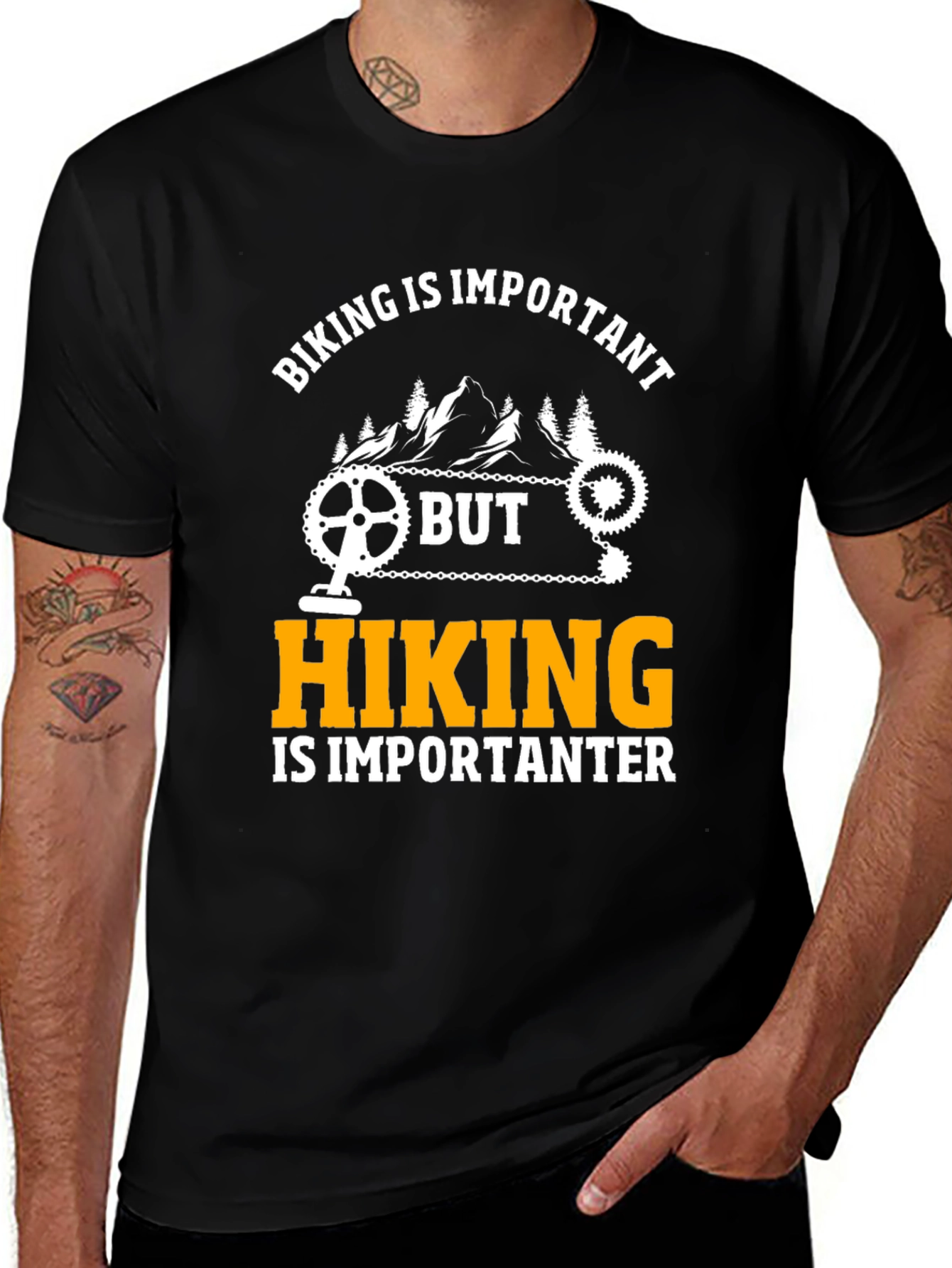 Variant 23 of Funny Biking and Hiking Graphic T-Shirt