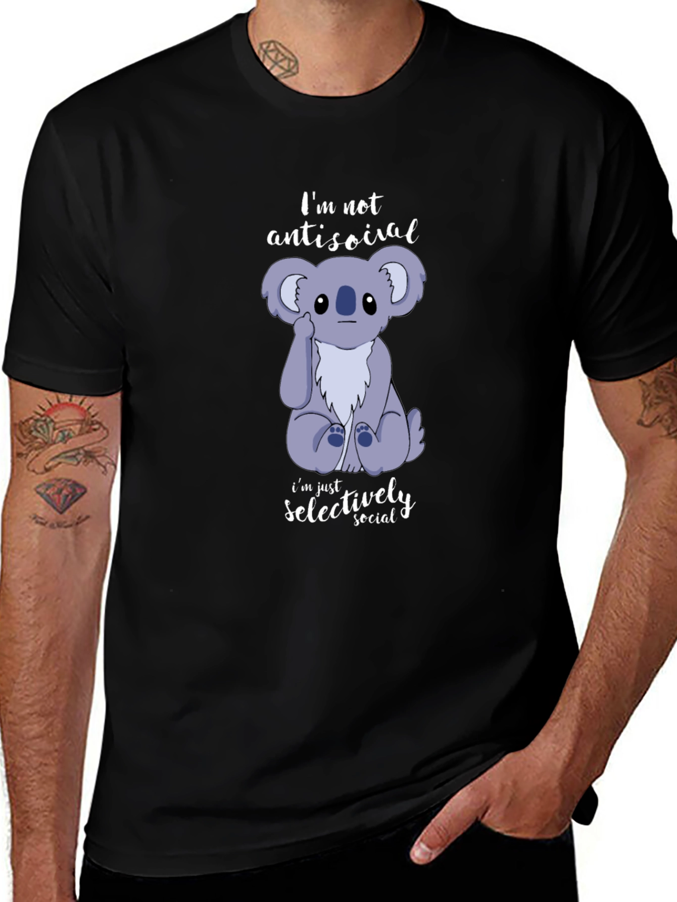 Variant 17 of Funny Koala "Not Antisocial" Graphic T-Shirt