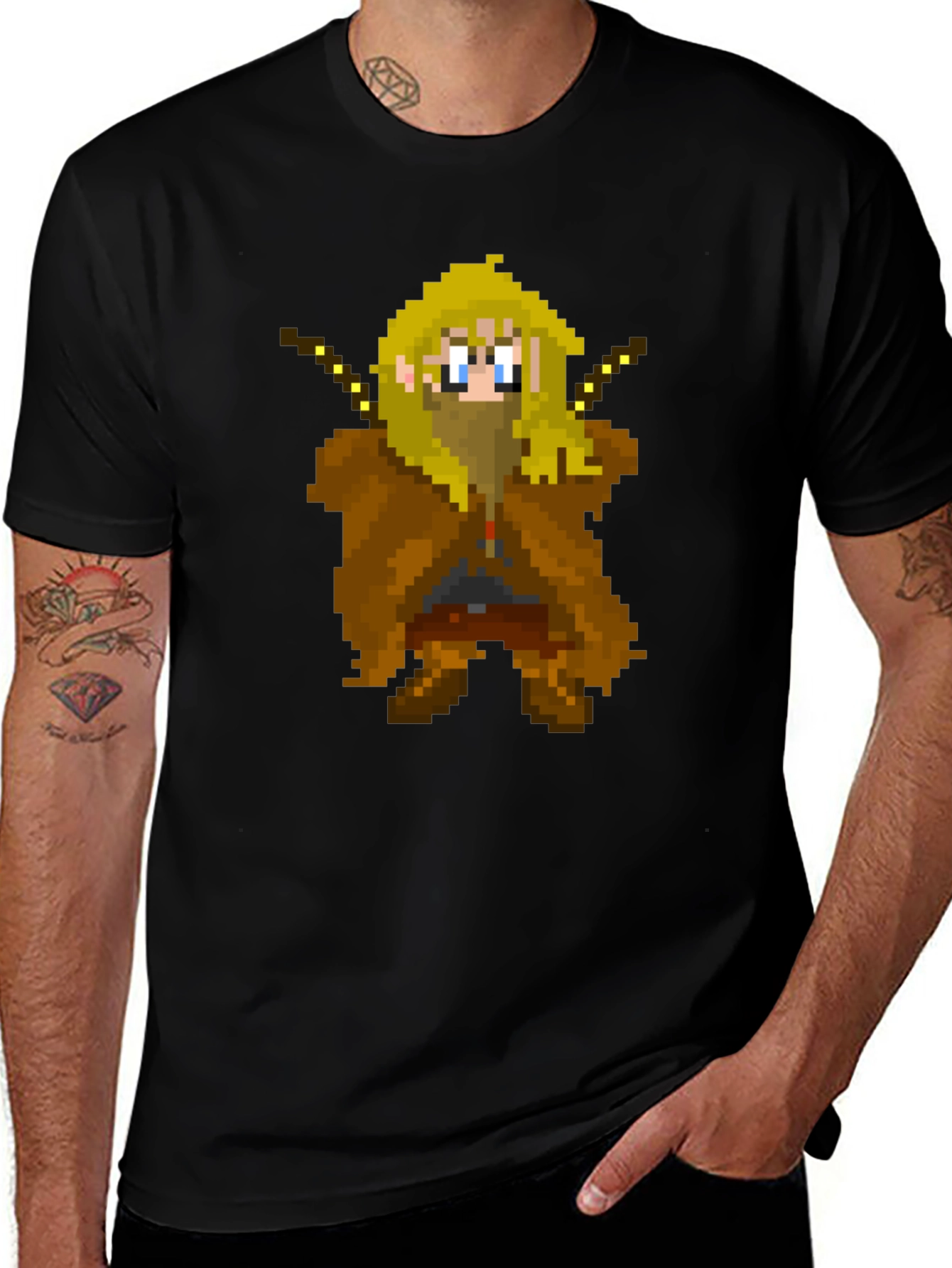 Variant 14 of Pixel Wizard Graphic Tee - Gamer Shirt