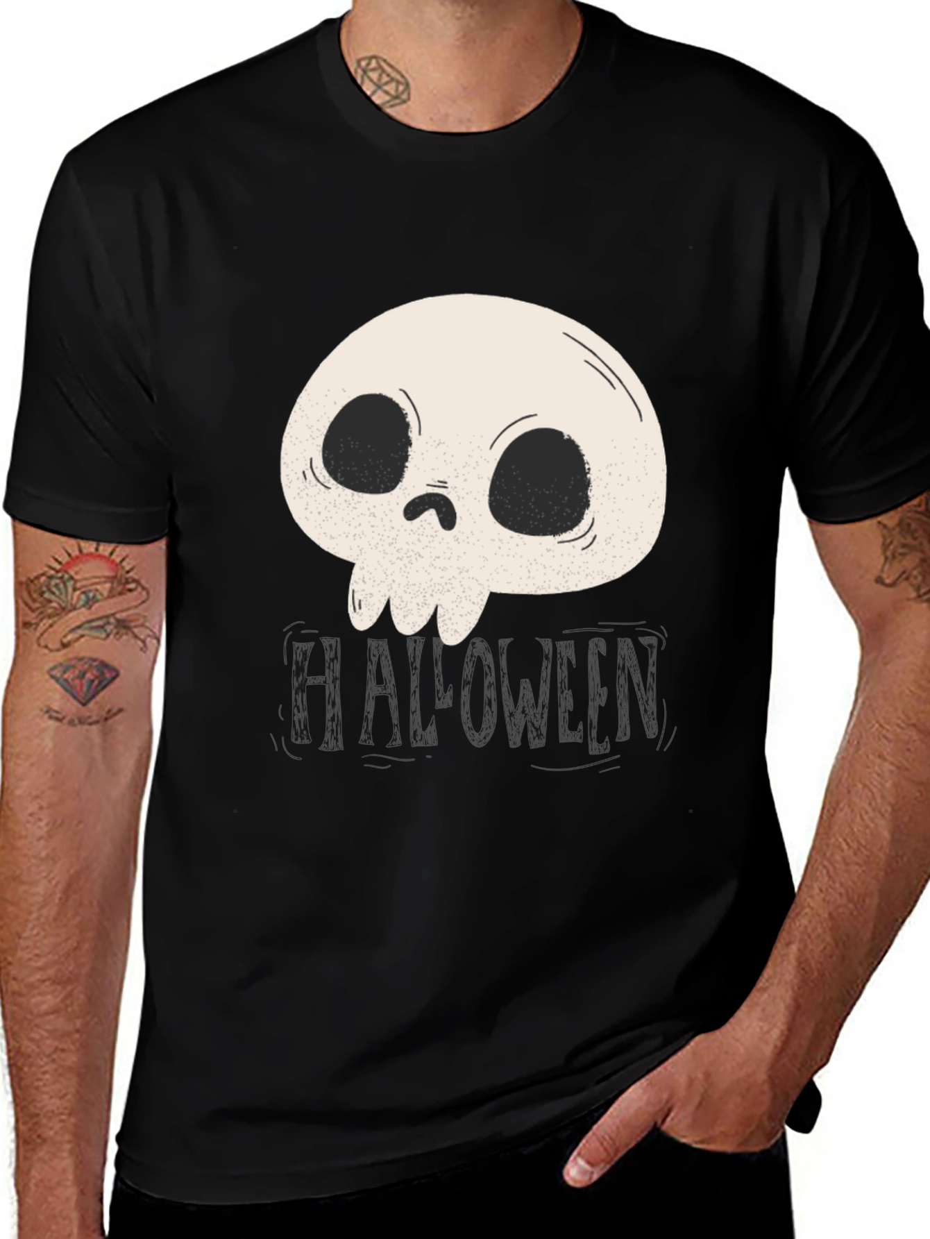 Variant 6 of Skull Graphic Black T-Shirt