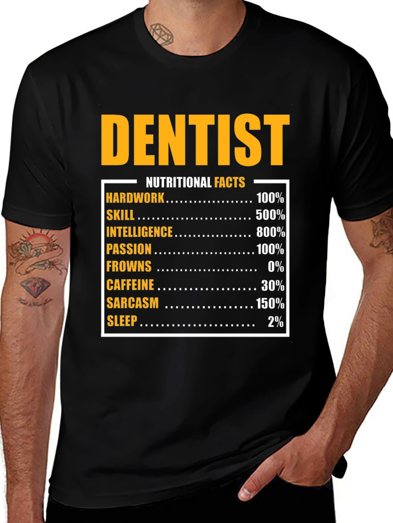 Variant 26 of Dentist Nutritional Facts T-Shirt