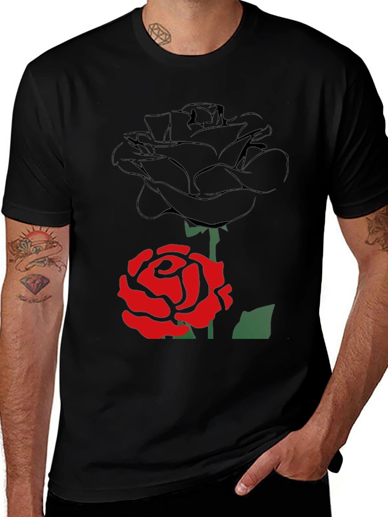 Variant 3 of Rose Graphic Tee - Modern Style