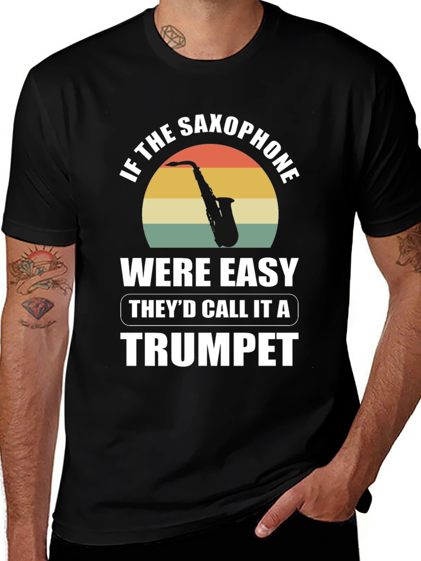 Variant 20 of Saxophone Player T-Shirt - If the Saxophone Were Easy Funny Tee