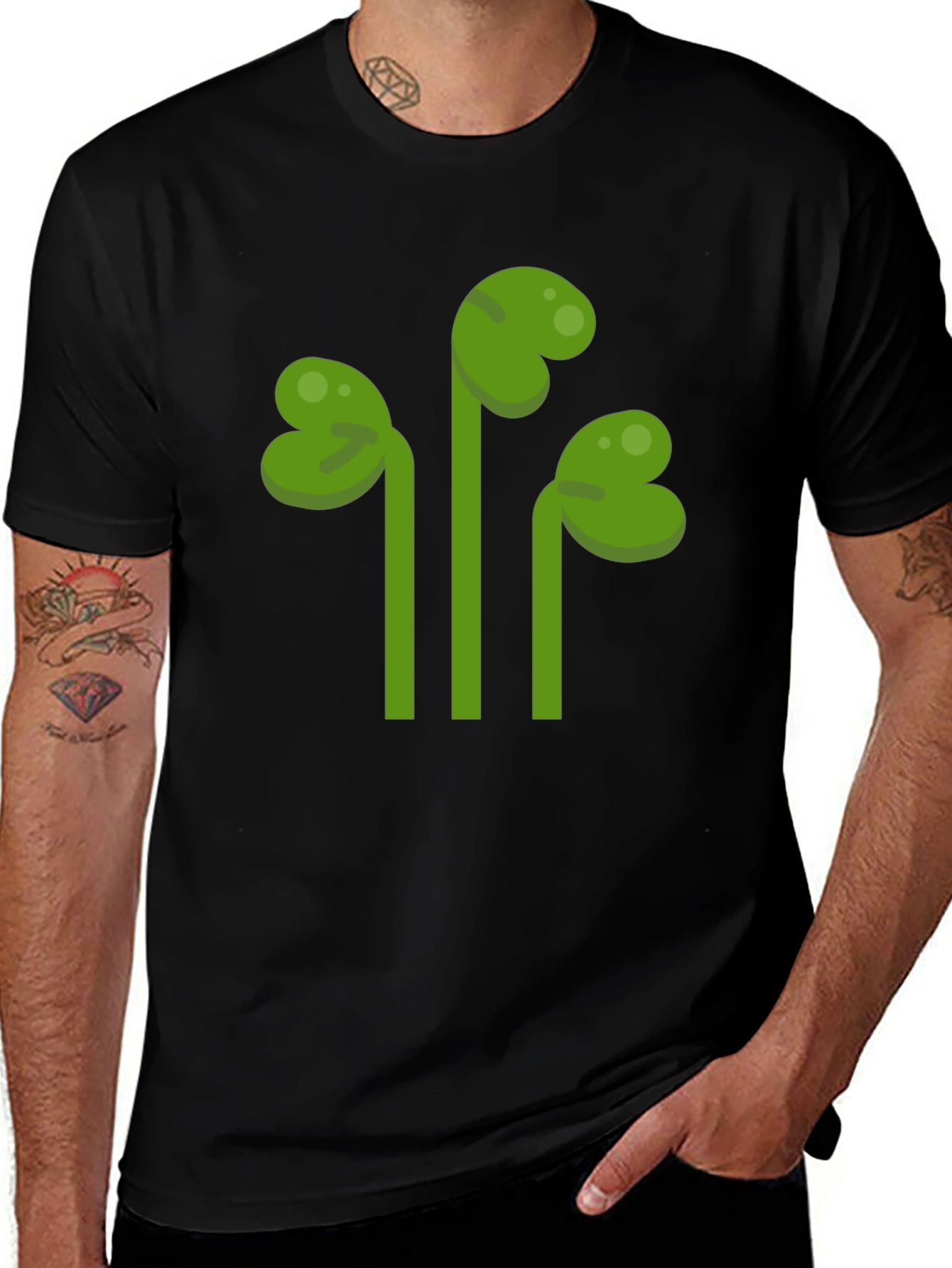 Variant 13 of Shamrock Graphic Tee - Black Casual T-Shirt