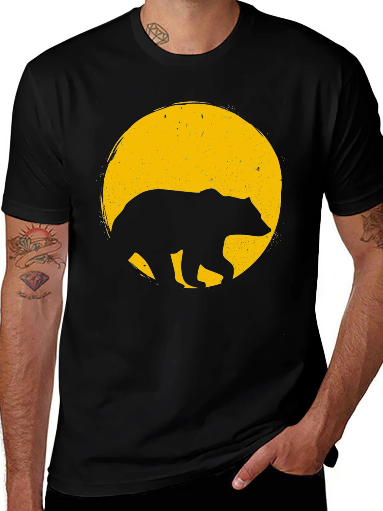 Variant 2 of Bear Silhouette Tee - Men's Black T-Shirt