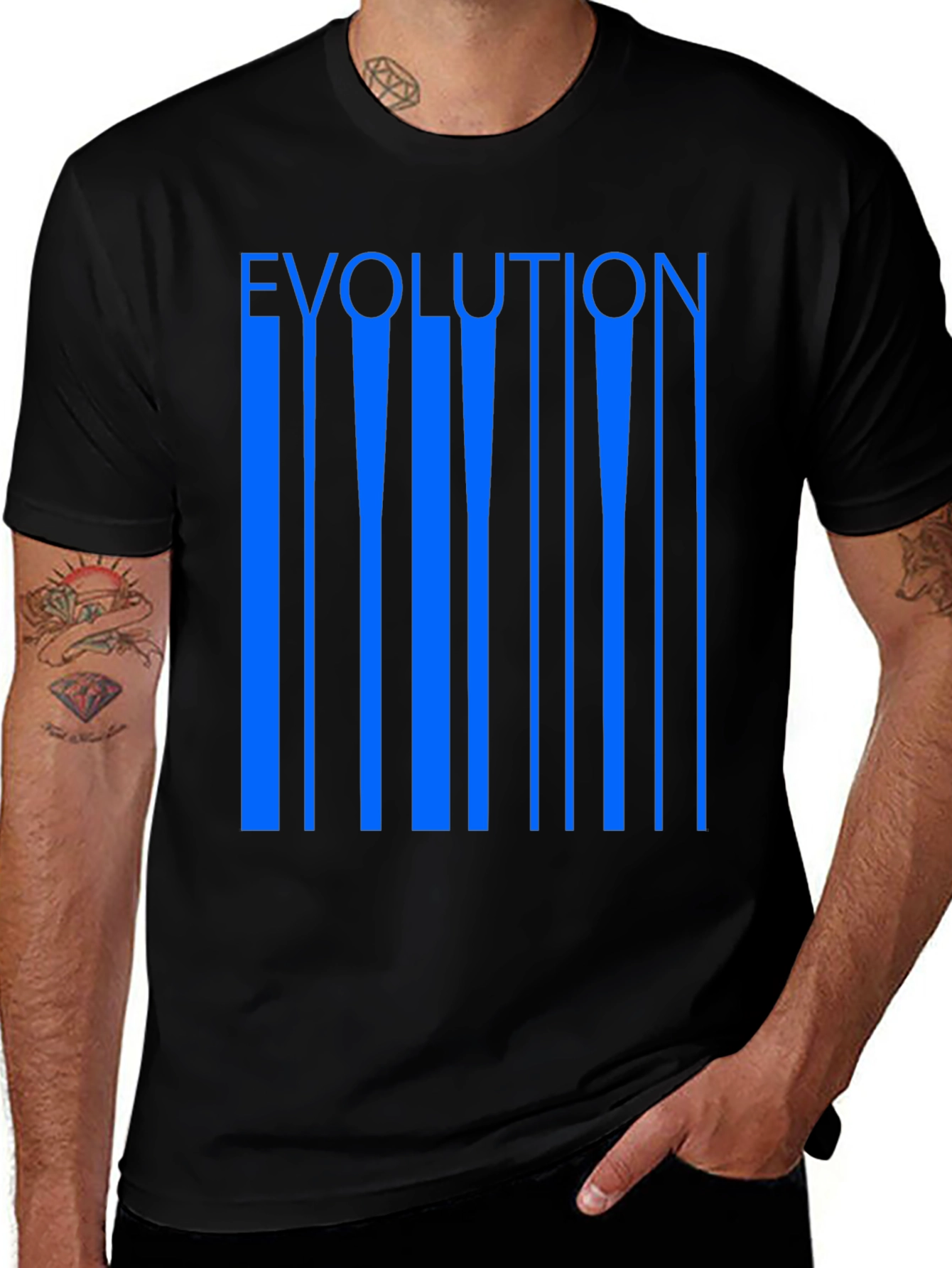 Variant 16 of Evolution Graphic Print Tee - Black