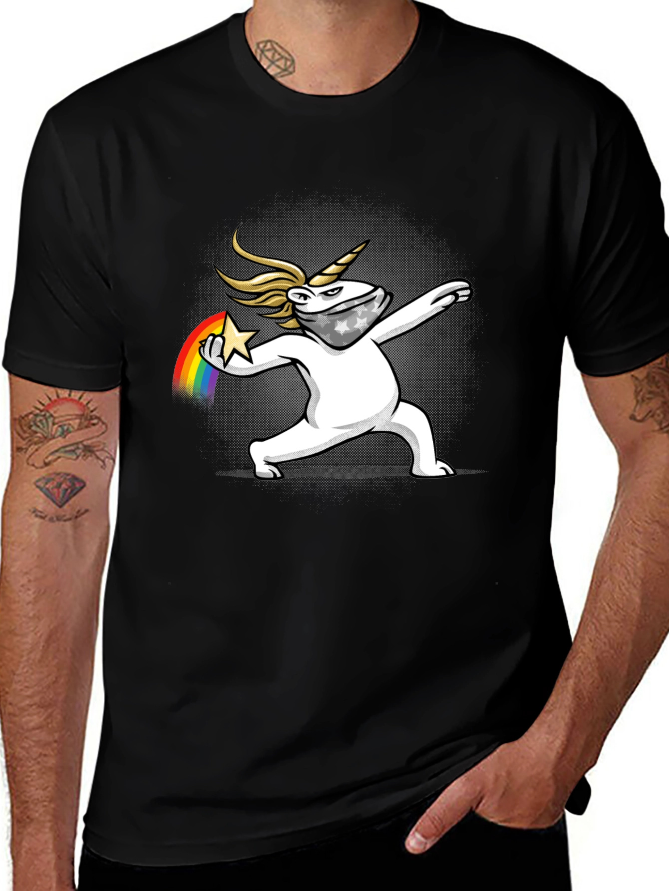 Variant 11 of Unicorn Dab Rainbow Star T-Shirt - Quirky Graphic Tee