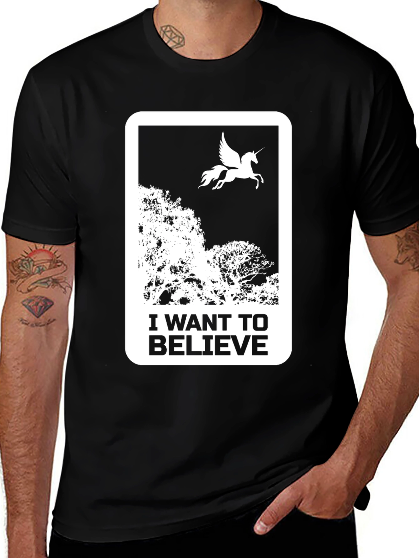 I Want To Believe T-Shirt - UFO Unicorn Tee