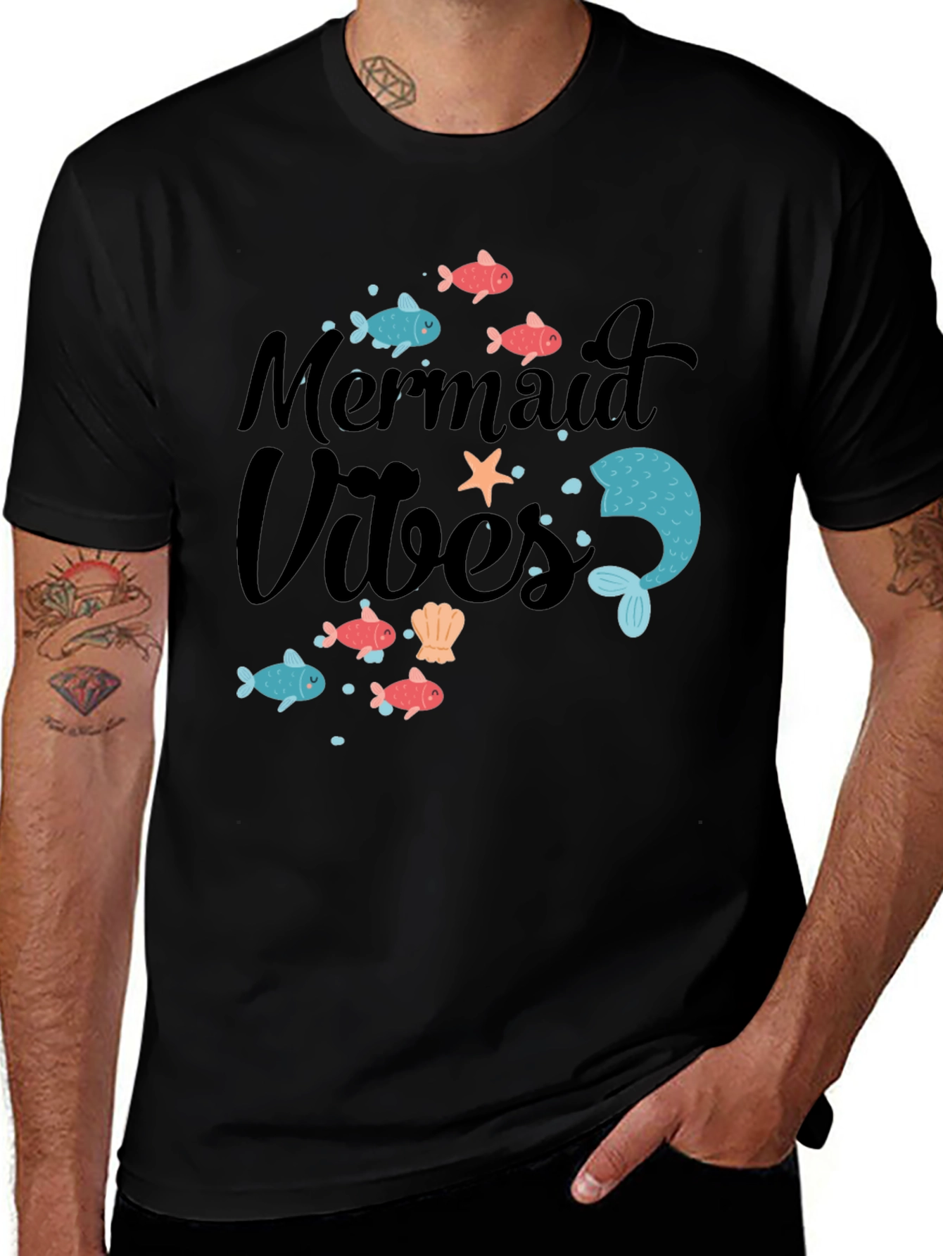 Variant 16 of Mermaid Vibes Graphic Tee - Trendy & Fun!