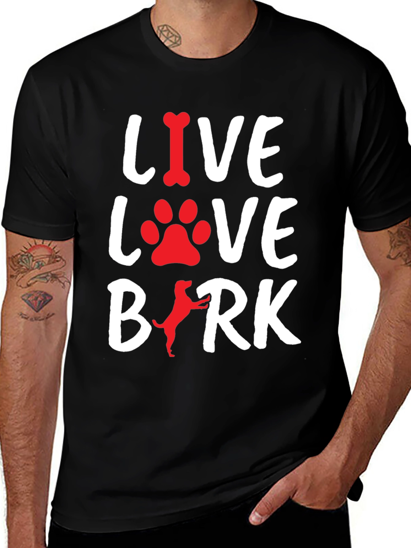 Variant 18 of Live Love Bark Graphic T-Shirt