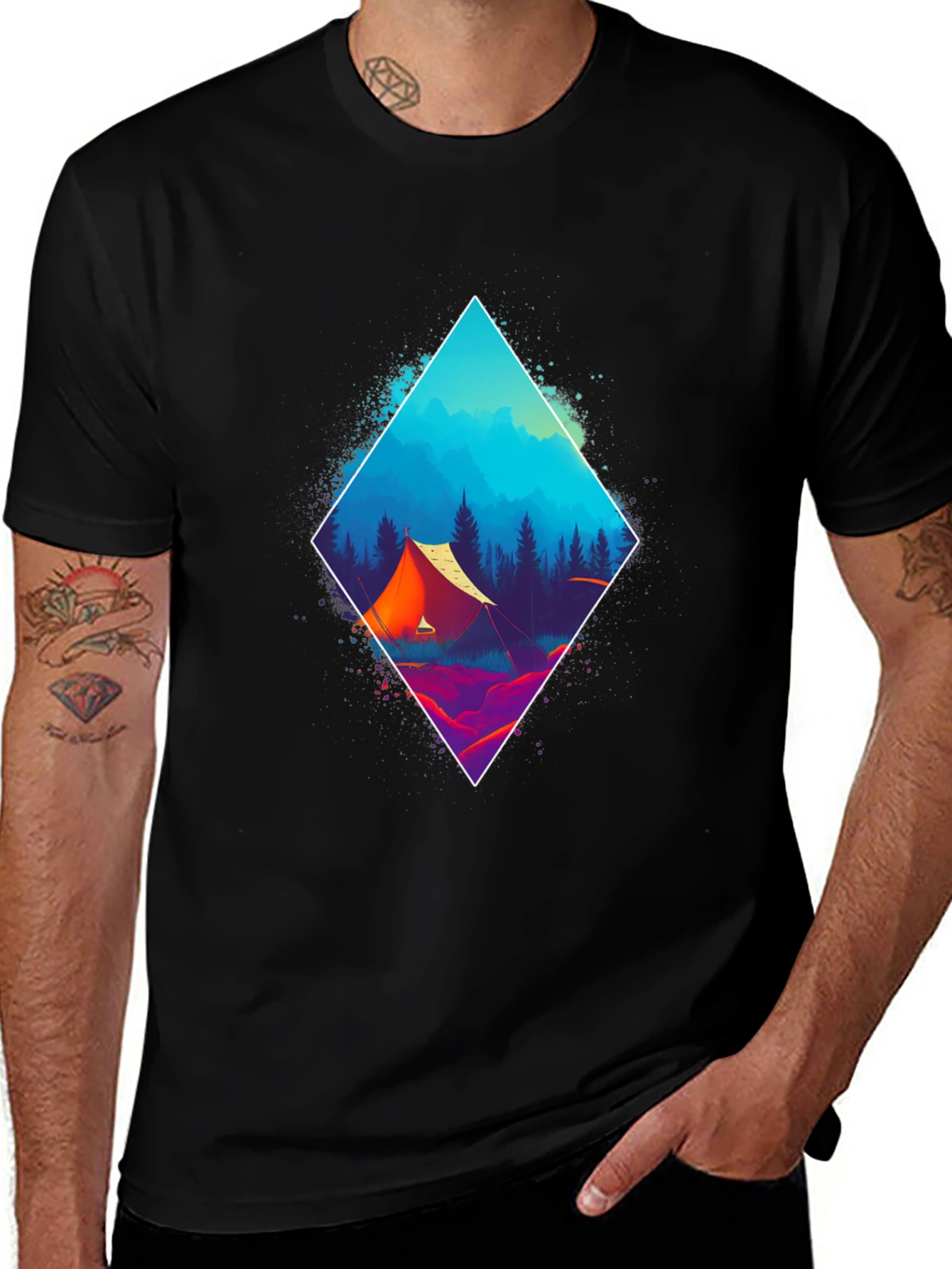Variant 14 of Vibrant Camping Scene Graphic Tee