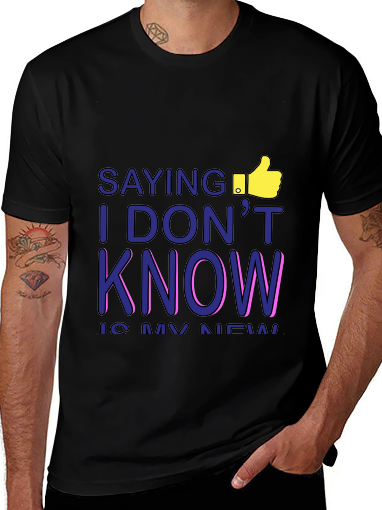 Variant 15 of I DON'T KNOW Men's Graphic Tee - Black T-Shirt