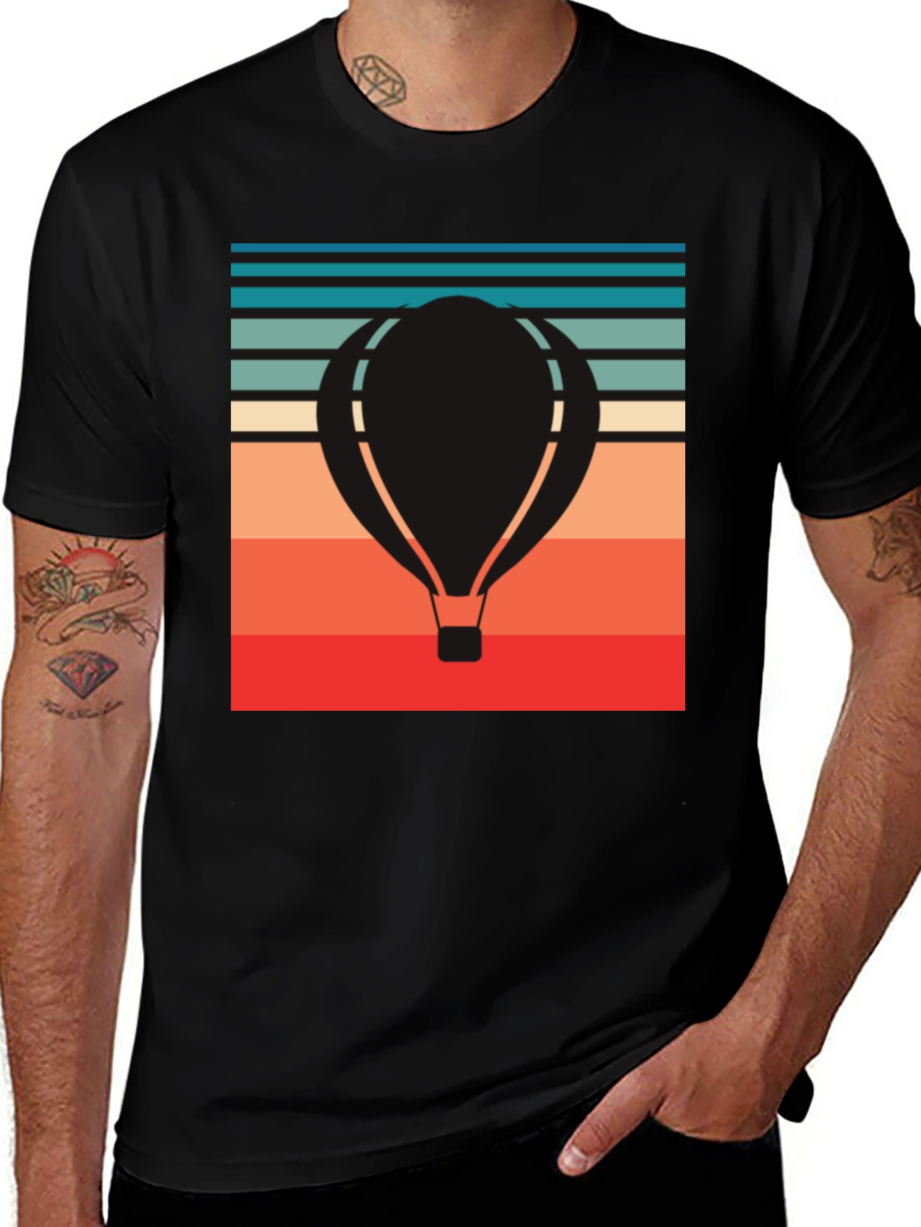 Variant 23 of Retro Hot Air Balloon Graphic Tee
