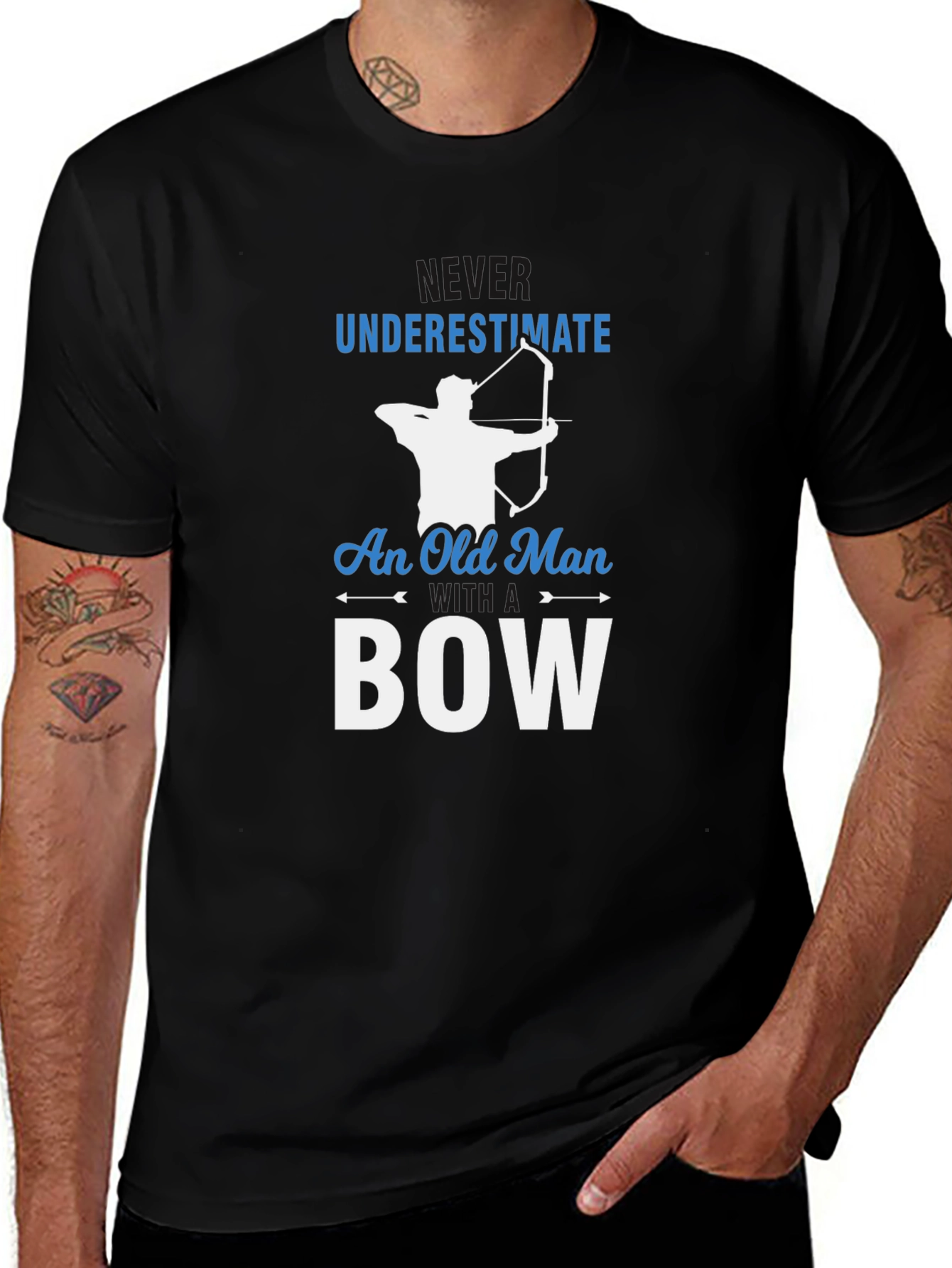 Variant 19 of Never Underestimate Old Man With Bow T-Shirt