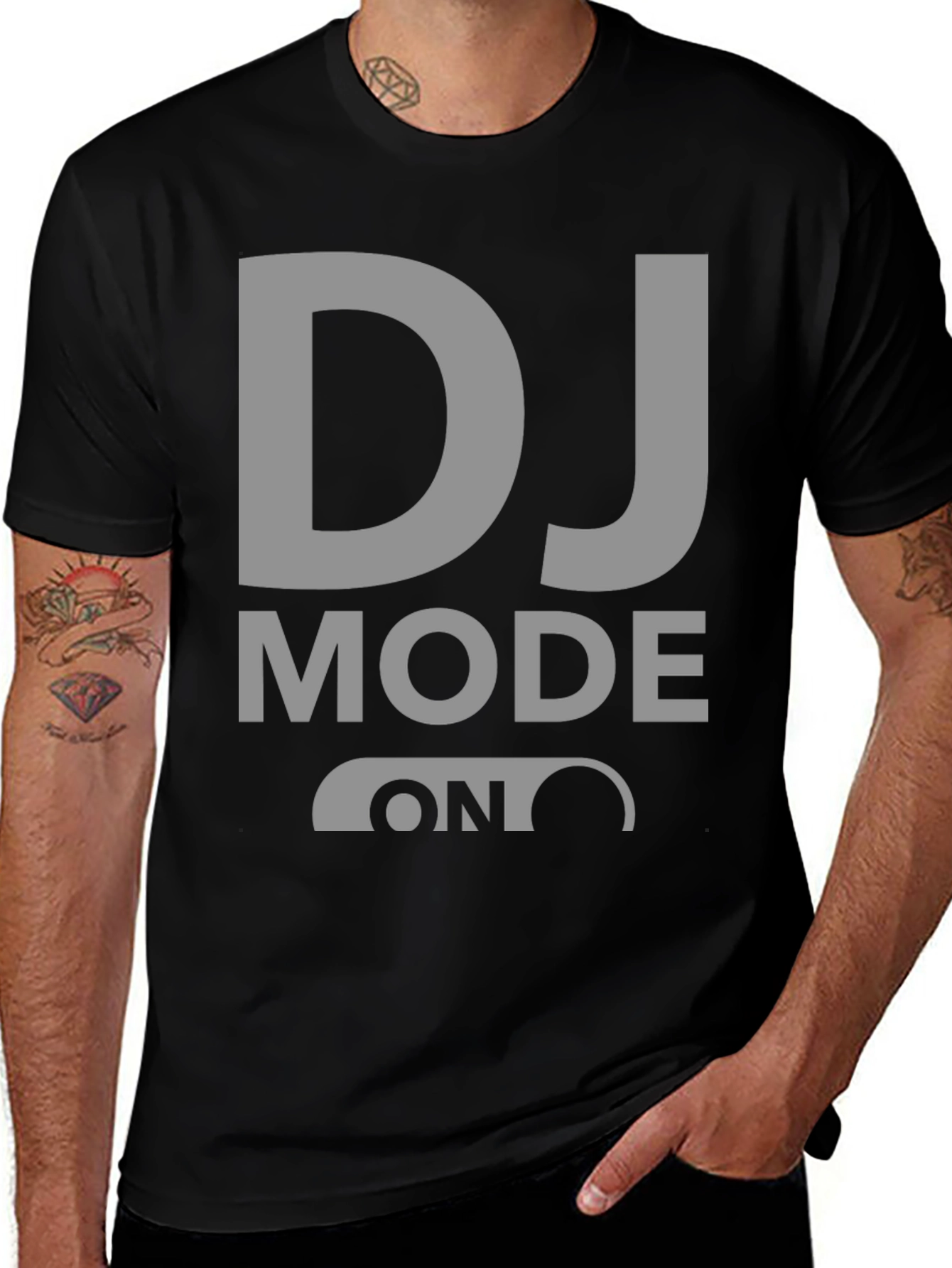 DJ Mode On Black Graphic Tee
