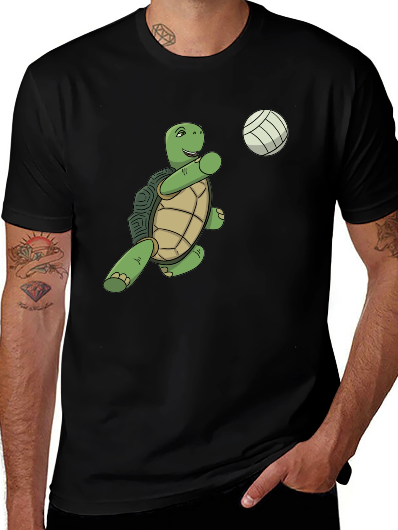 Variant 2 of Turtle Playing Volleyball Graphic Tee