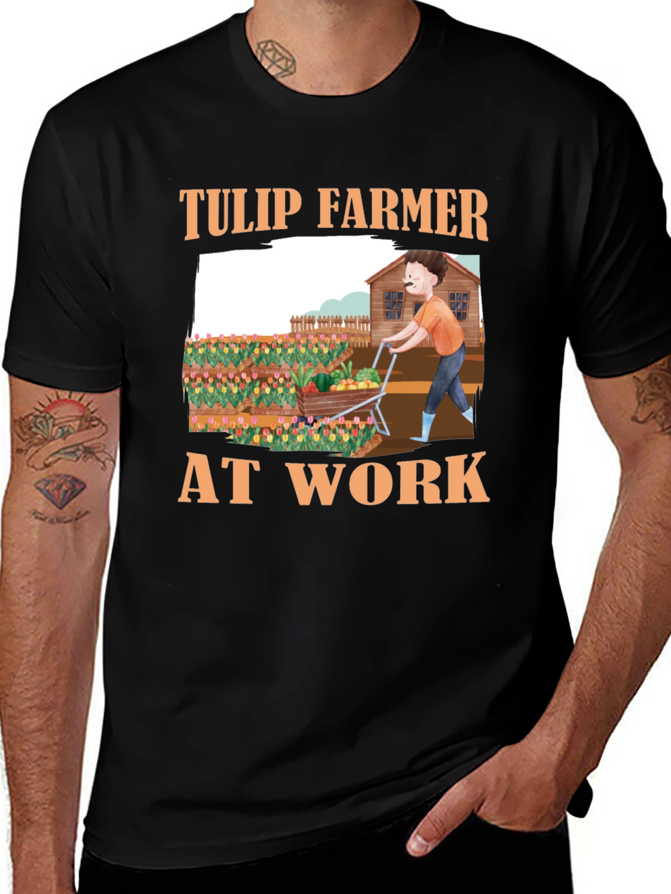 Variant 27 of Tulip Farmer at Work T-Shirt