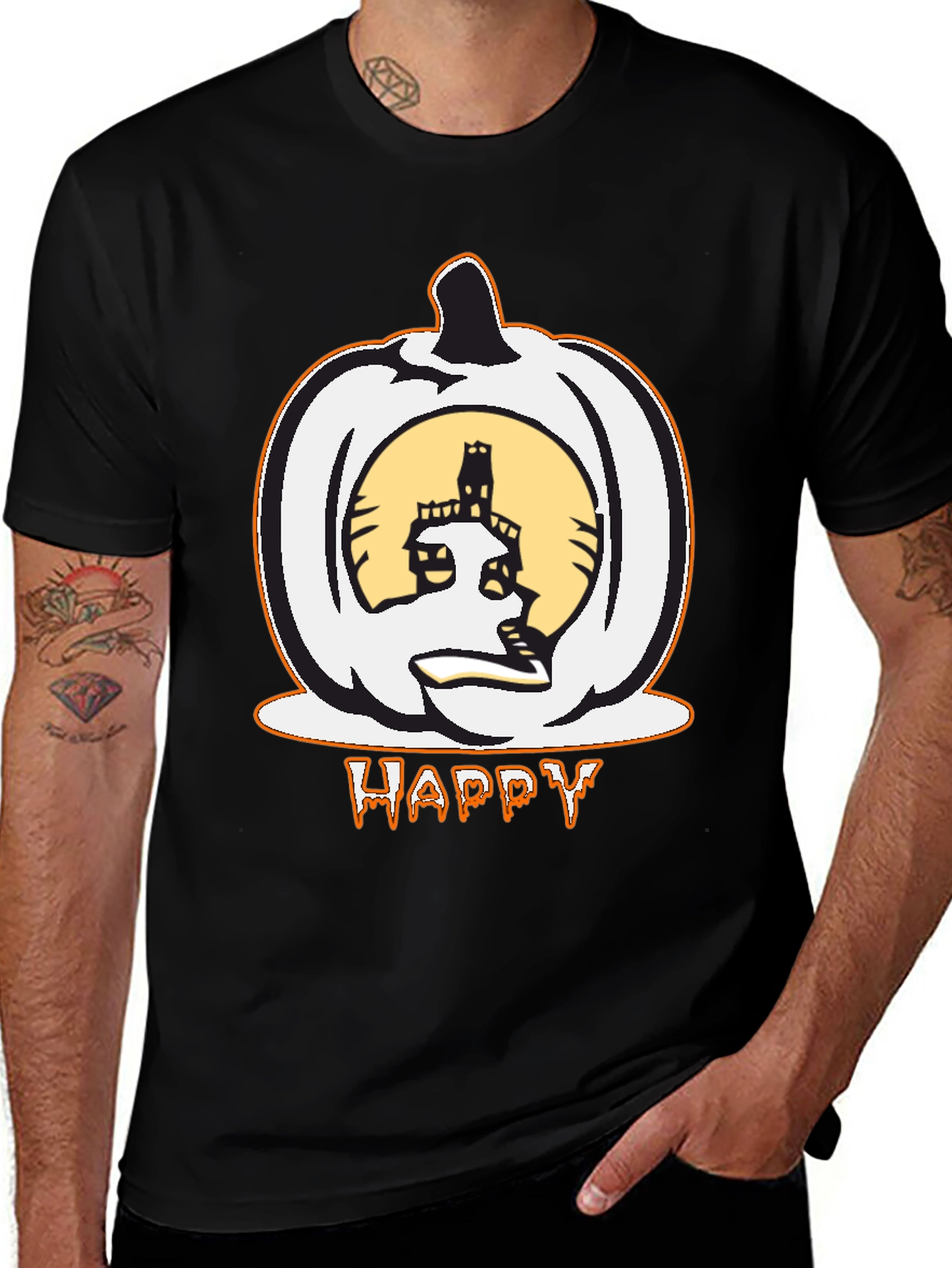 Variant 9 of Halloween Pumpkin Happy T-Shirt
