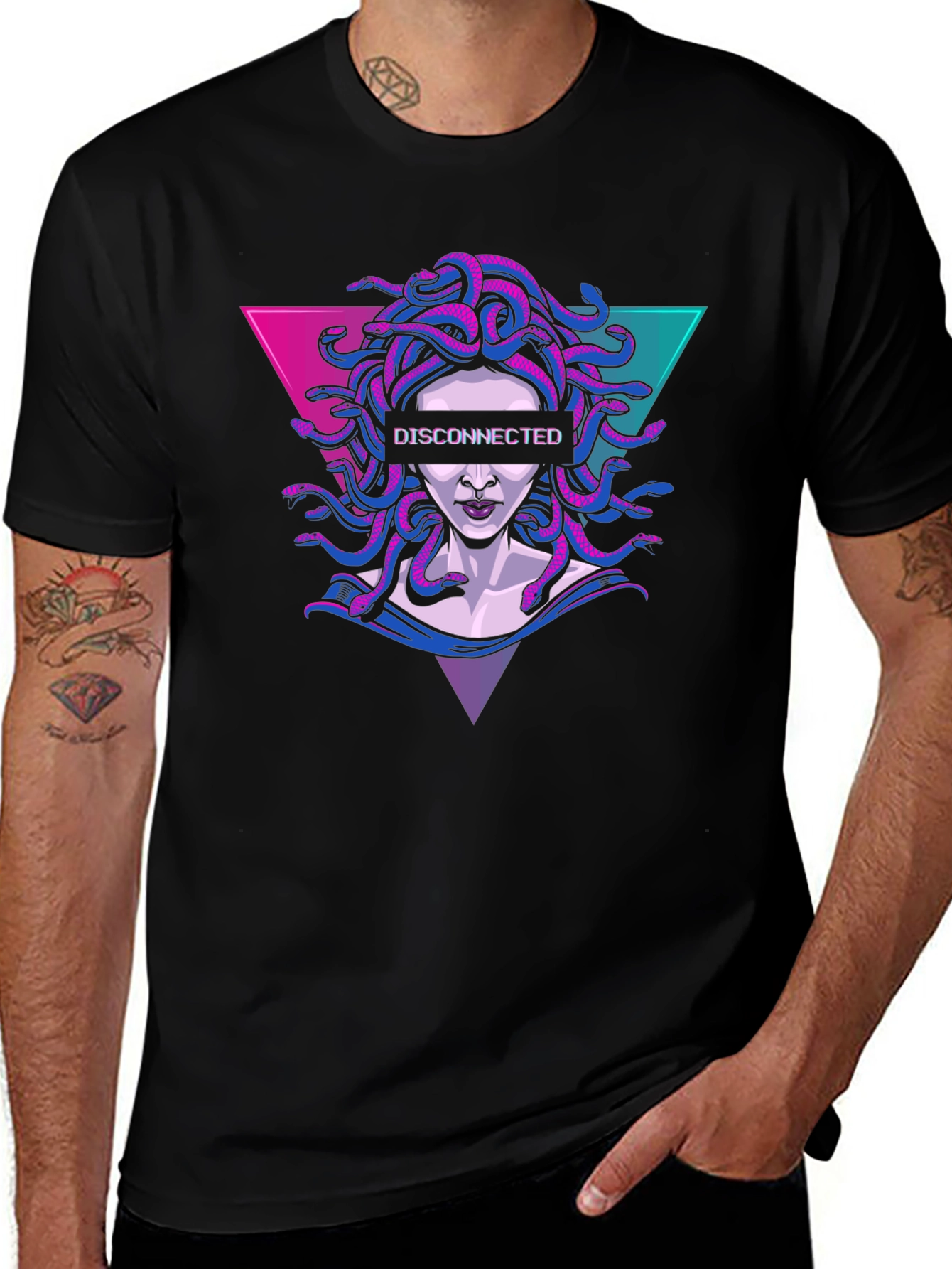 Variant 13 of Disconnected Medusa Graphic Tee - Retro Style