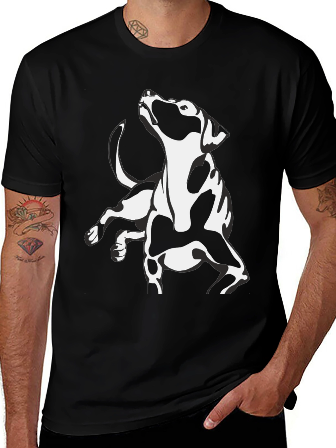 Variant 29 of Black Dog Graphic Tee - Cool Canine Design