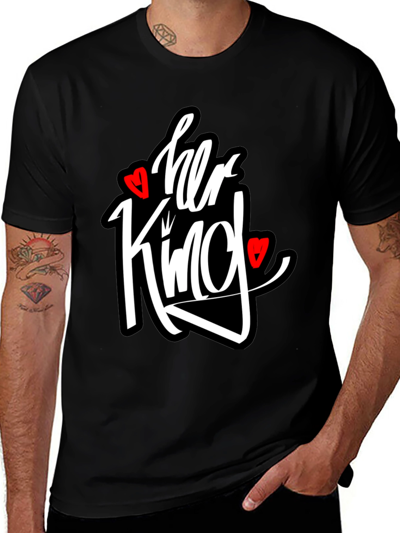 Variant 12 of Her King Graphic T-Shirt - Black