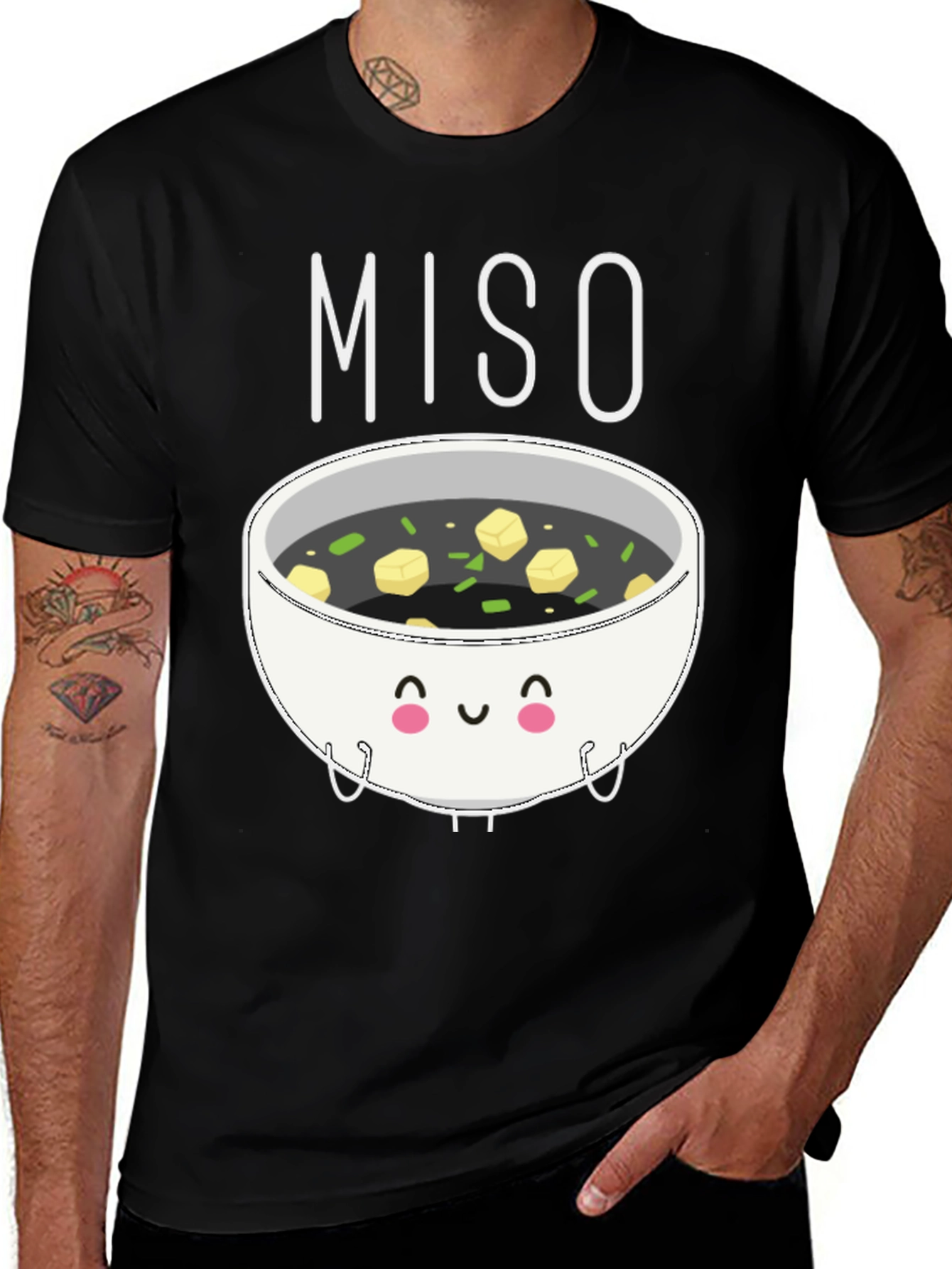 Variant 15 of Cute Miso Soup T-Shirt - Kawaii Ramen Bowl Graphic Tee