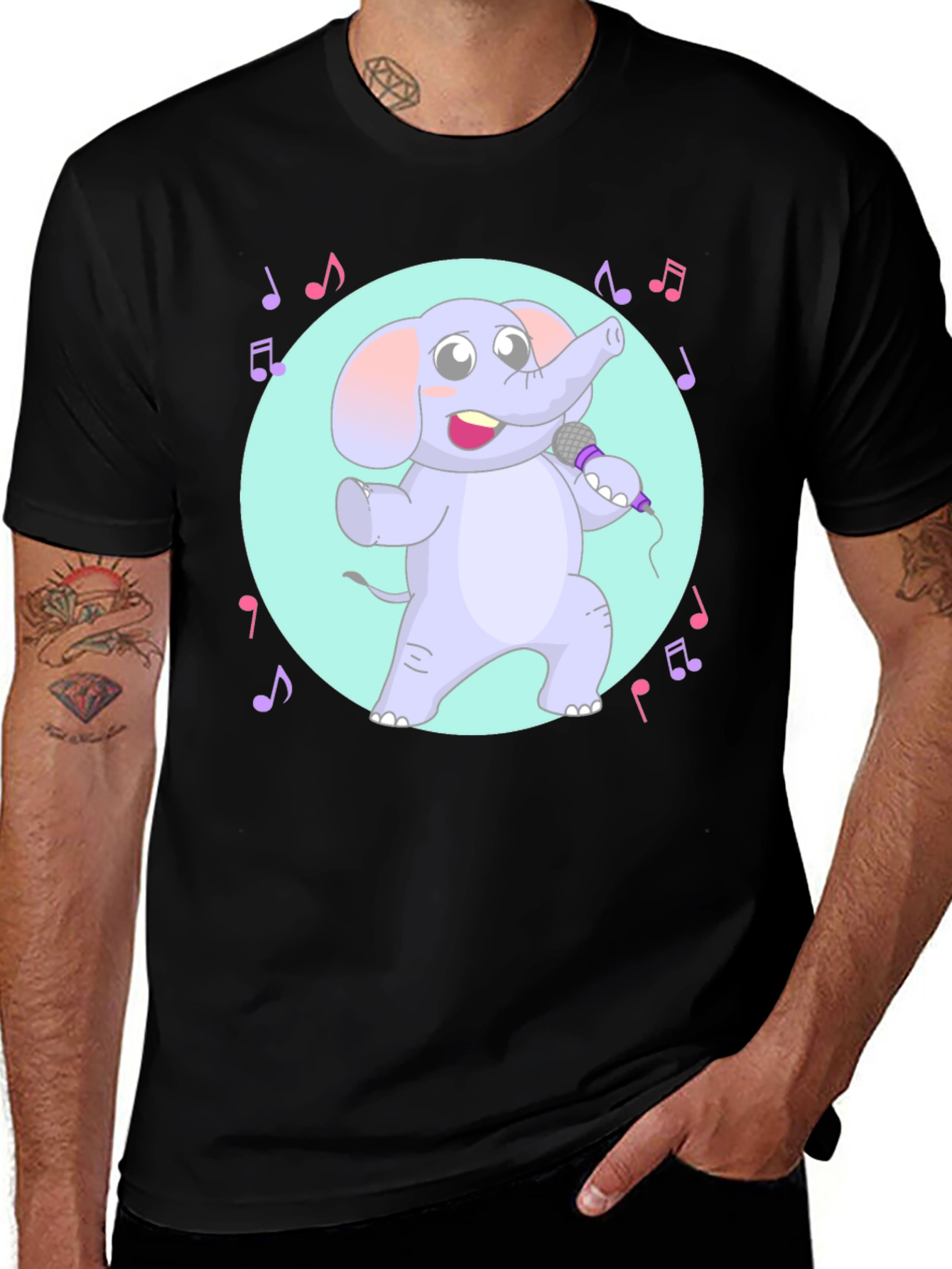 Variant 4 of Singing Elephant Graphic Tee - Unique Design