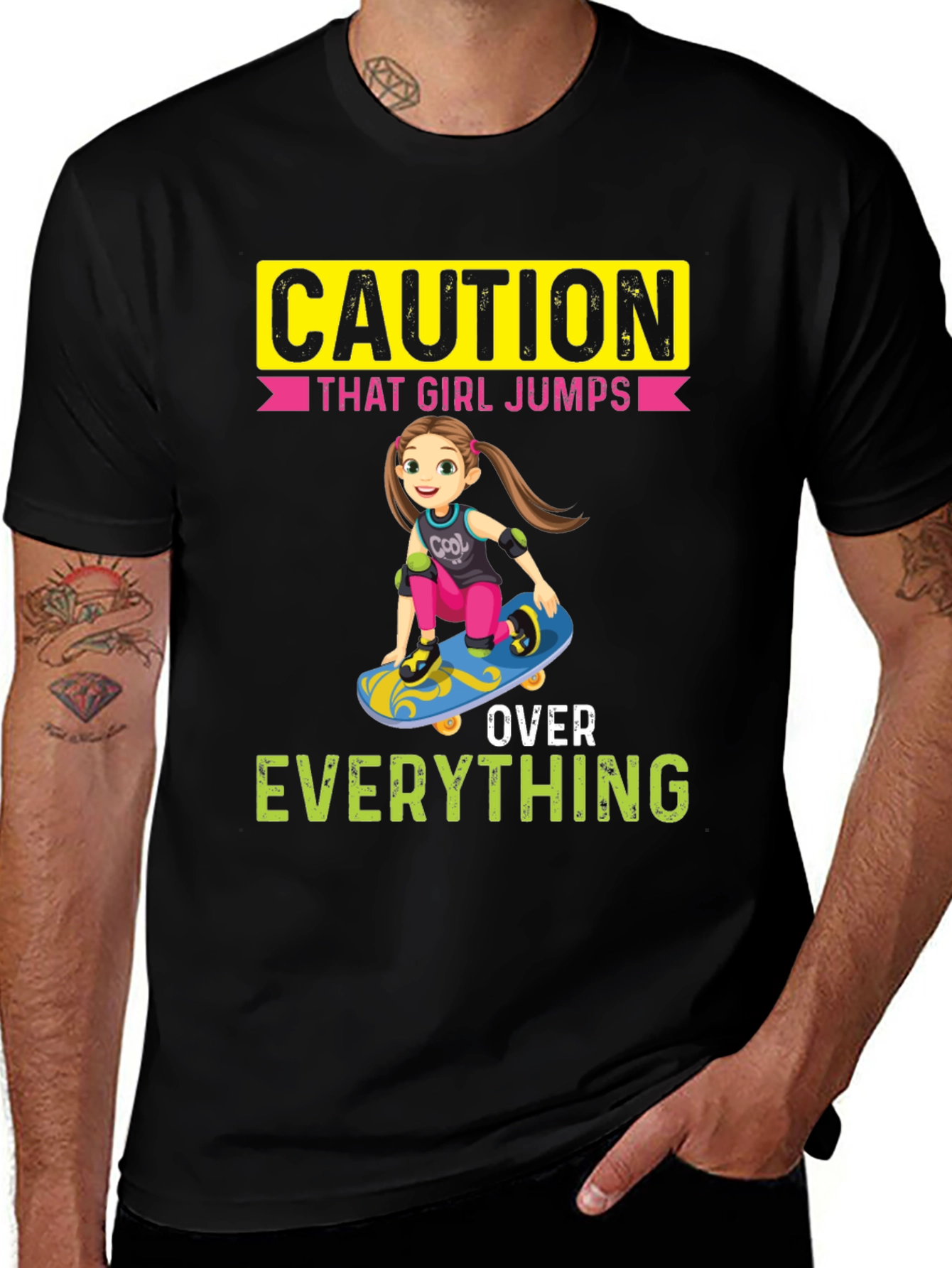 Variant 14 of Caution: That Girl Jumps Over Everything Graphic Tee