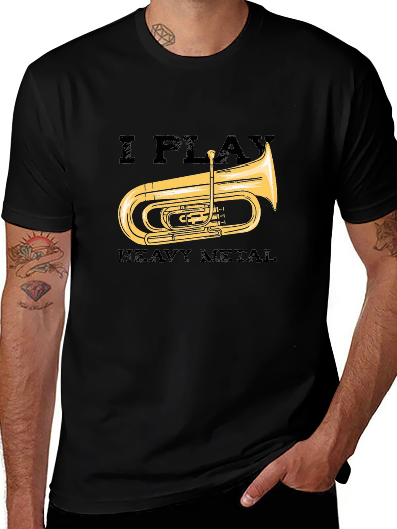 Variant 9 of I Play Heavy Metal Tuba Black T-Shirt