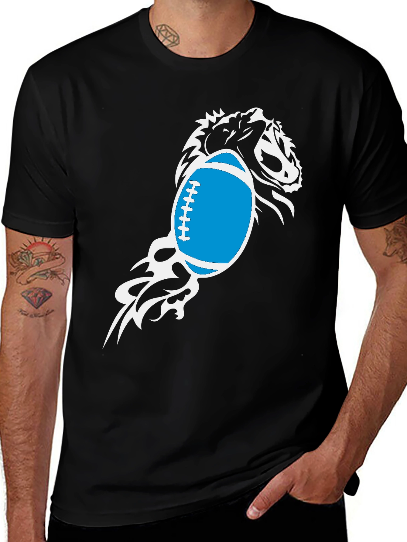 Variant 10 of Lion Football Graphic T-Shirt