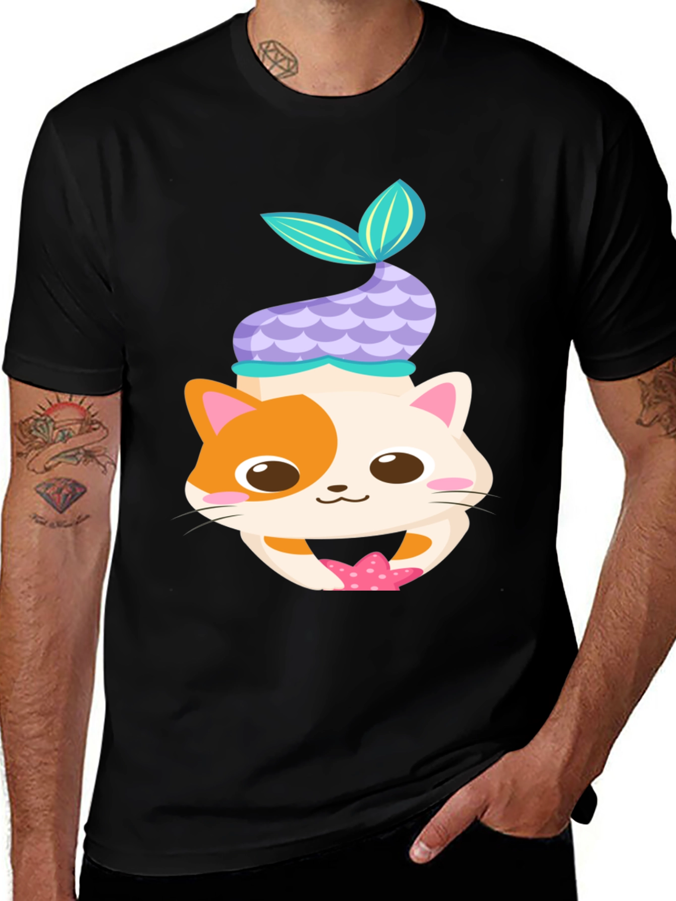 Variant 21 of Cat Mermaid Graphic T-Shirt