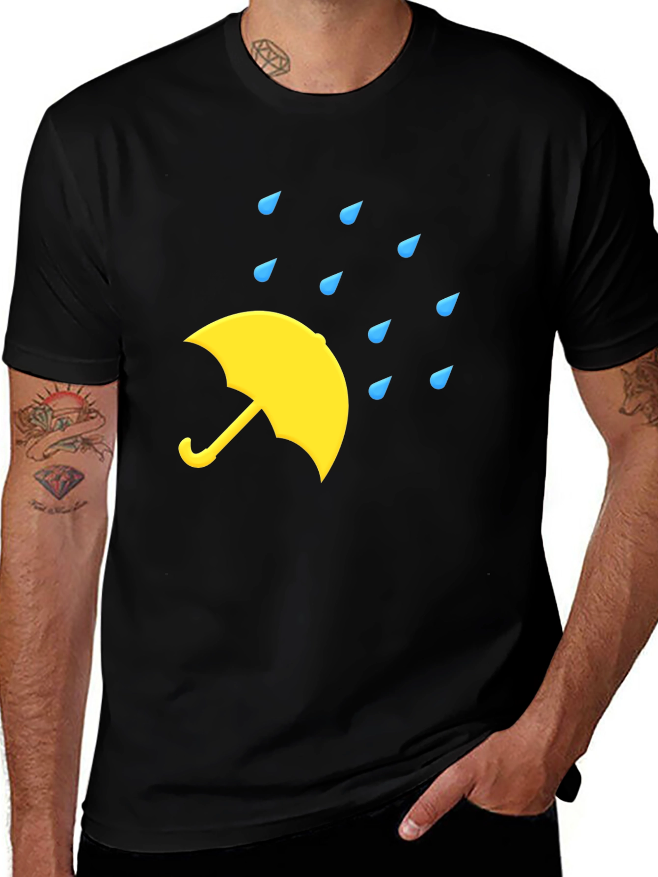 Variant 16 of Rainy Day Umbrella Black T-Shirt