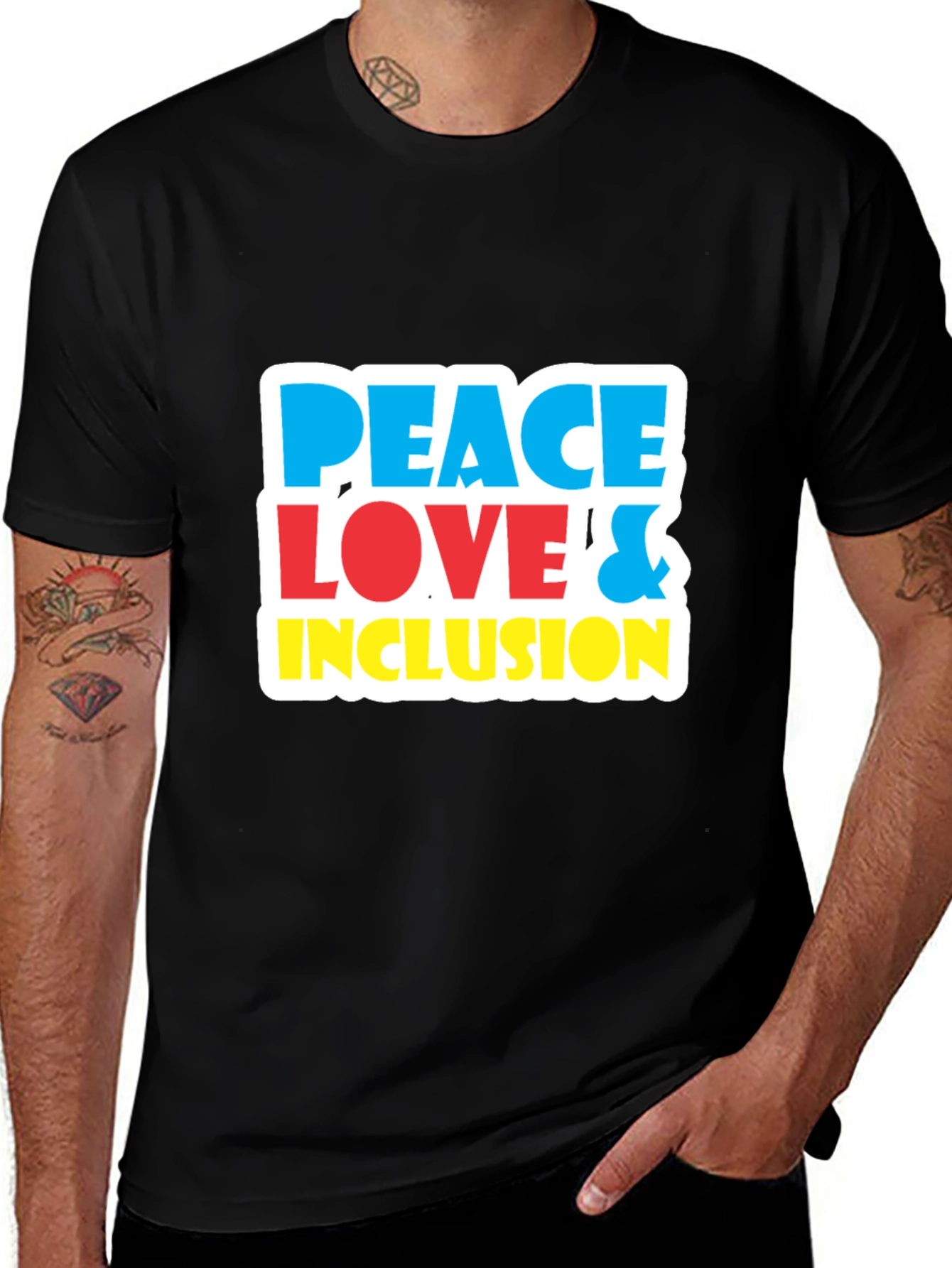Variant 7 of Peace, Love & Inclusion T-Shirt - Bold Graphic Tee