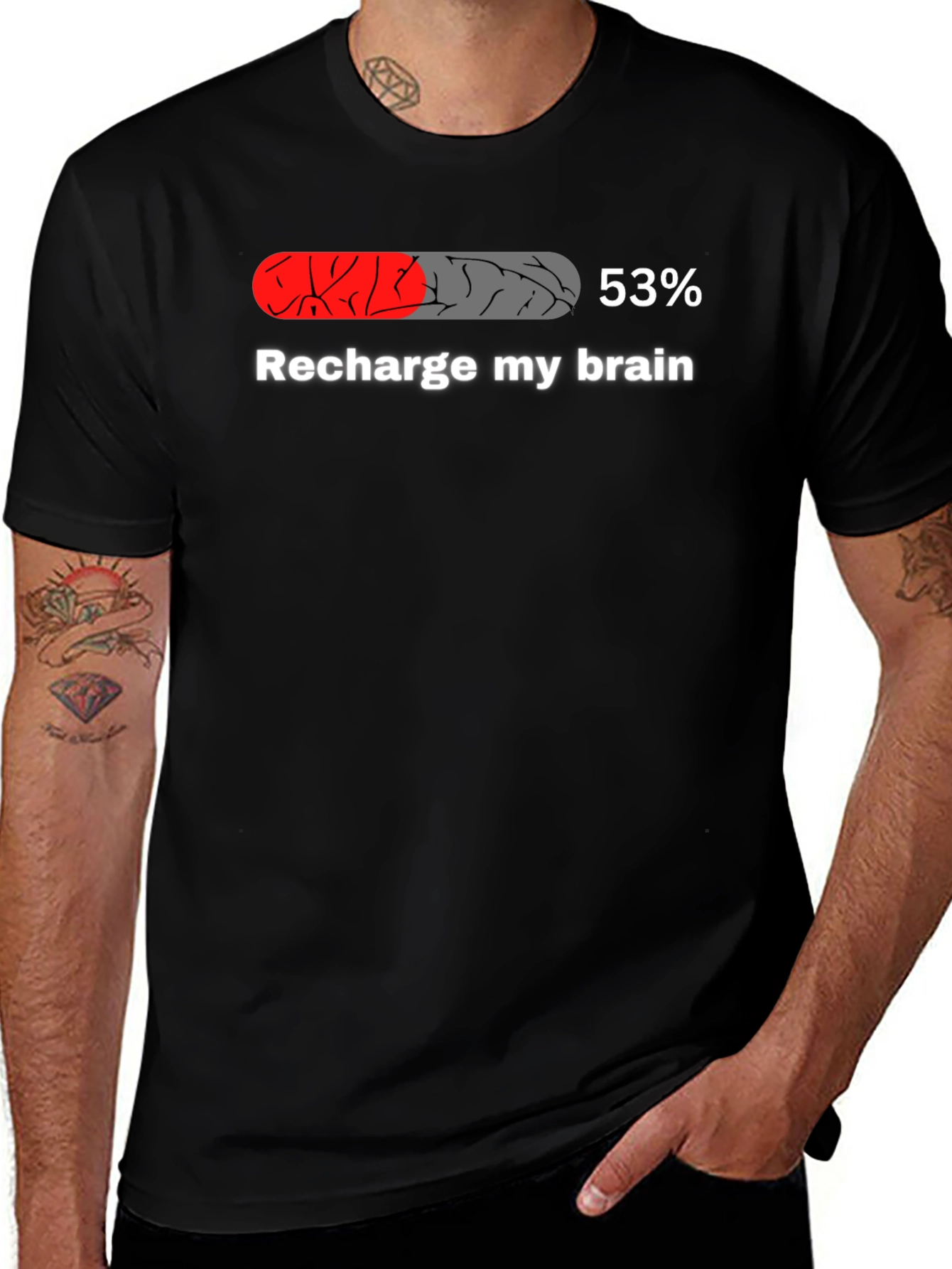 Recharge My Brain Funny Graphic Tee